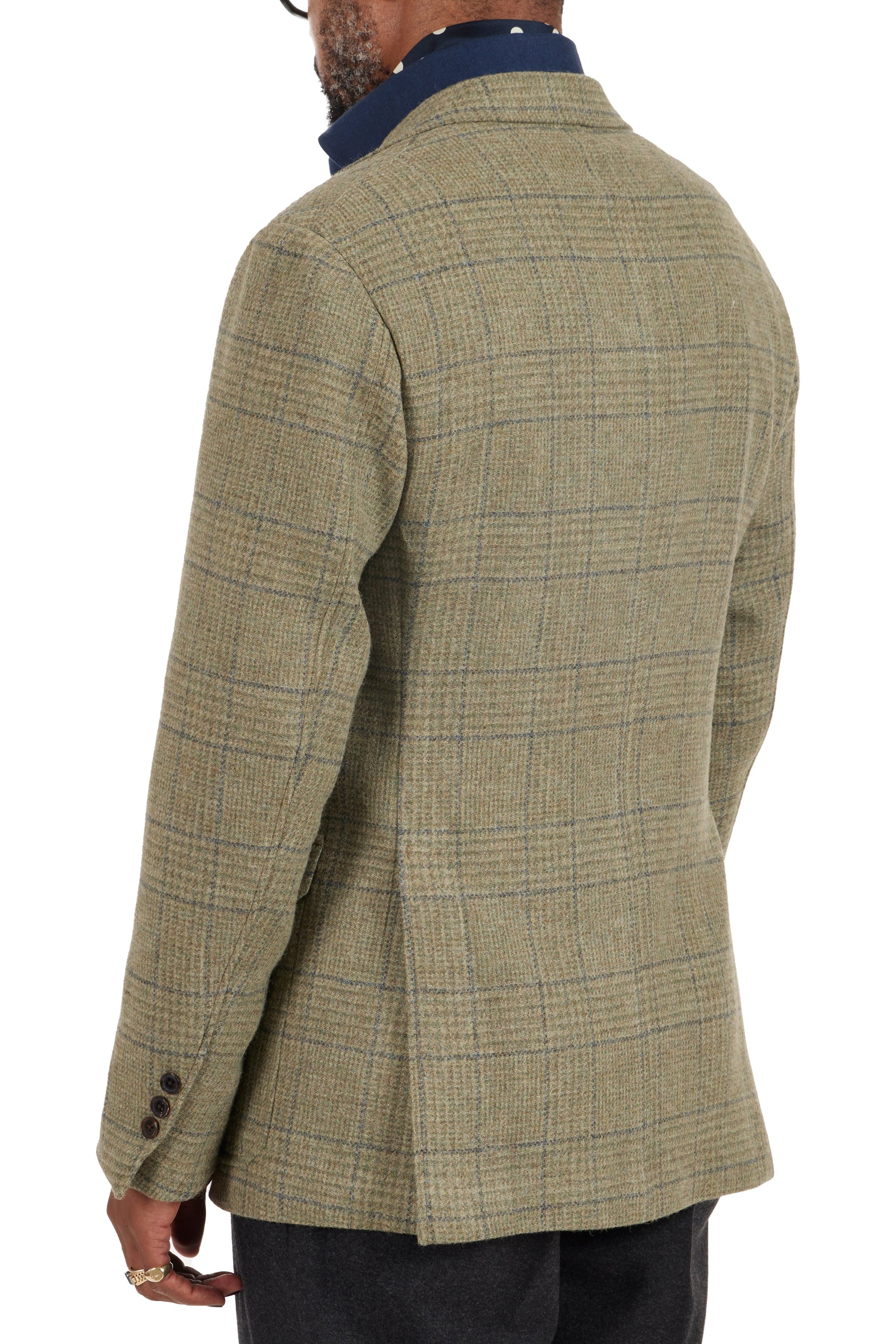 The Armoury Model 11 RE053F29E Light Green Check Tweed Wool Sport Coat