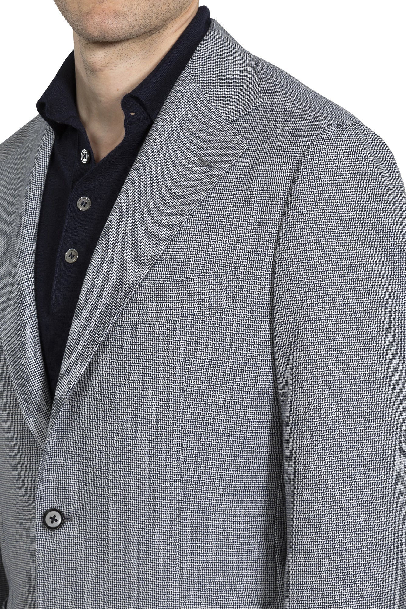 The Armoury by Ring Jacket Model 3 Navy/White Wool Puppytooth Sport Coat