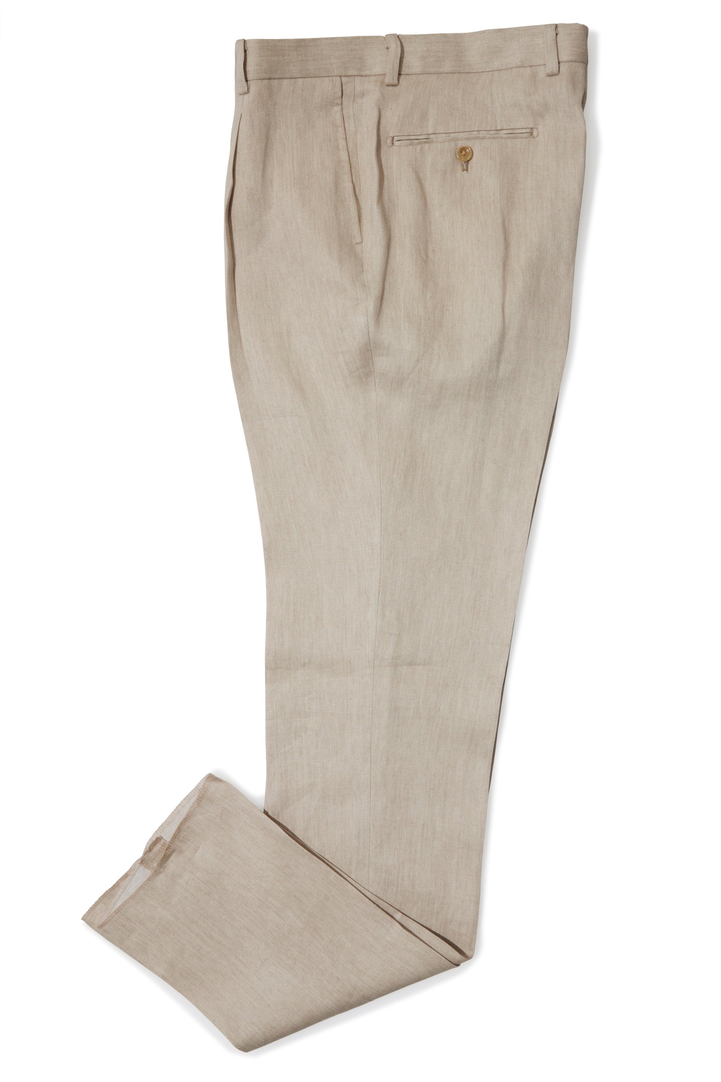 The Armoury Model B Beige Linen Trousers