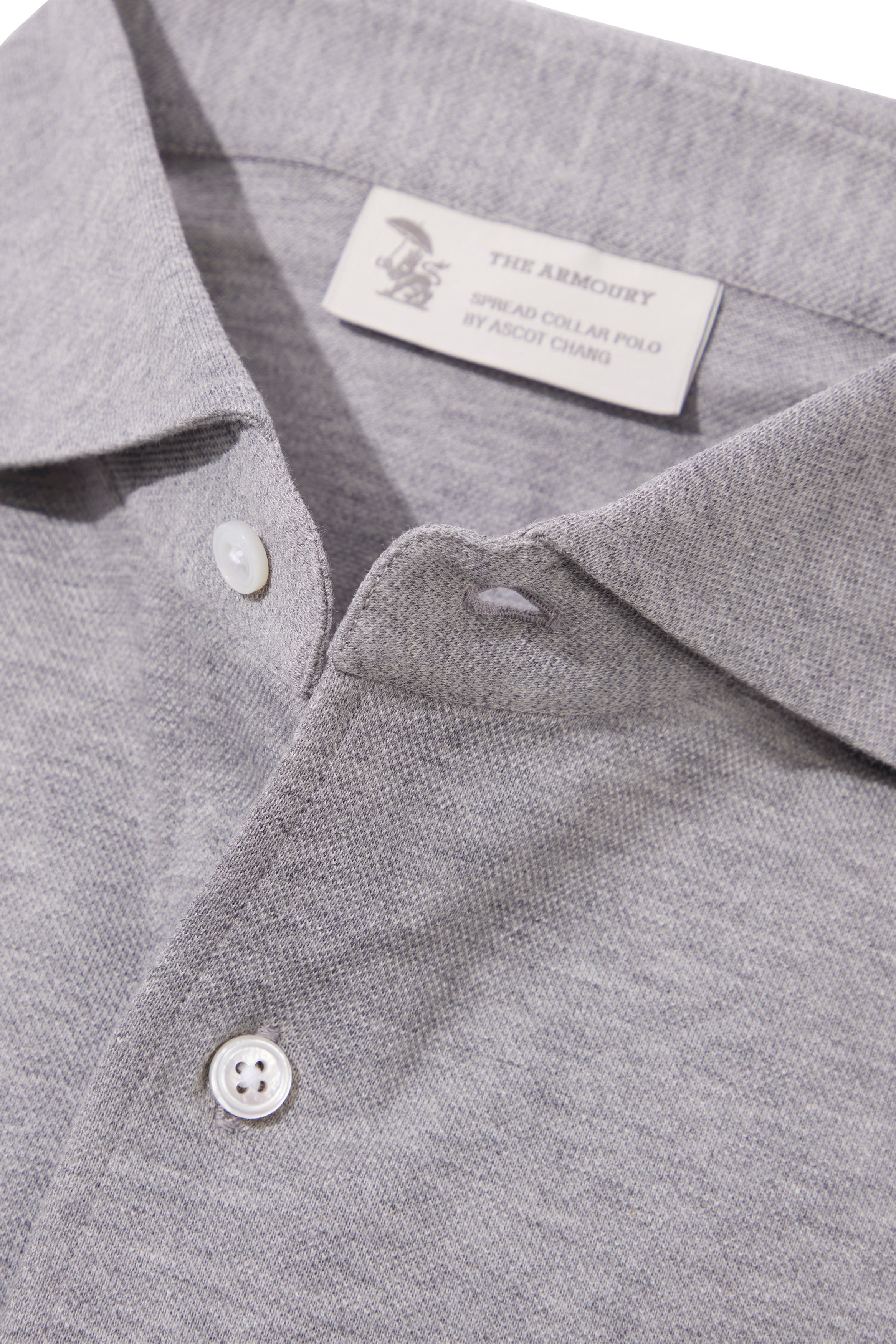 The Armoury Smoke Cotton Short Sleeve Spread Collar Polo