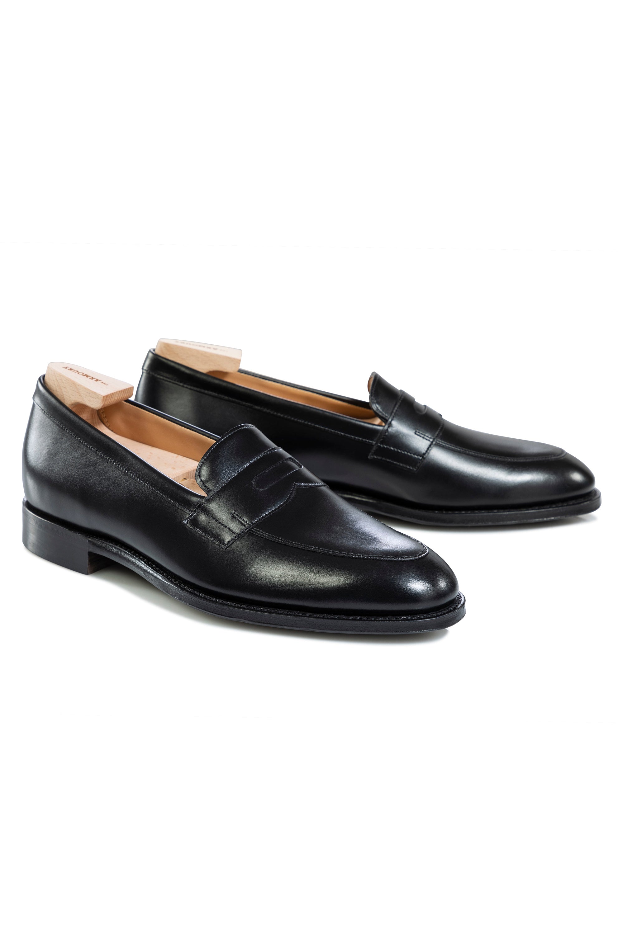 The Armoury Duane II Black Calf Penny Loafers *factory seconds*