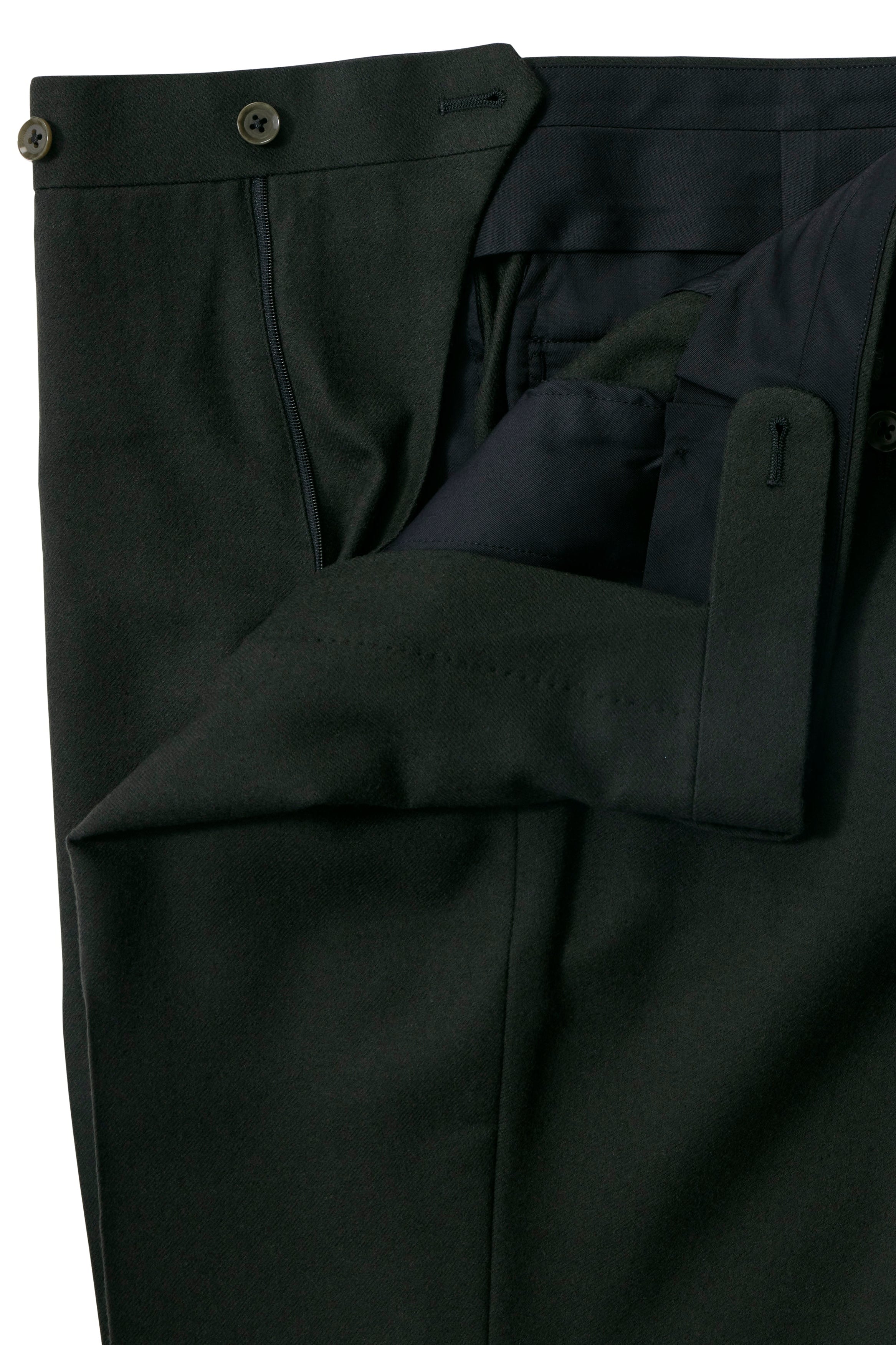 The Armoury Dark Green RE073F01E Flannel Wool Model A Trousers
