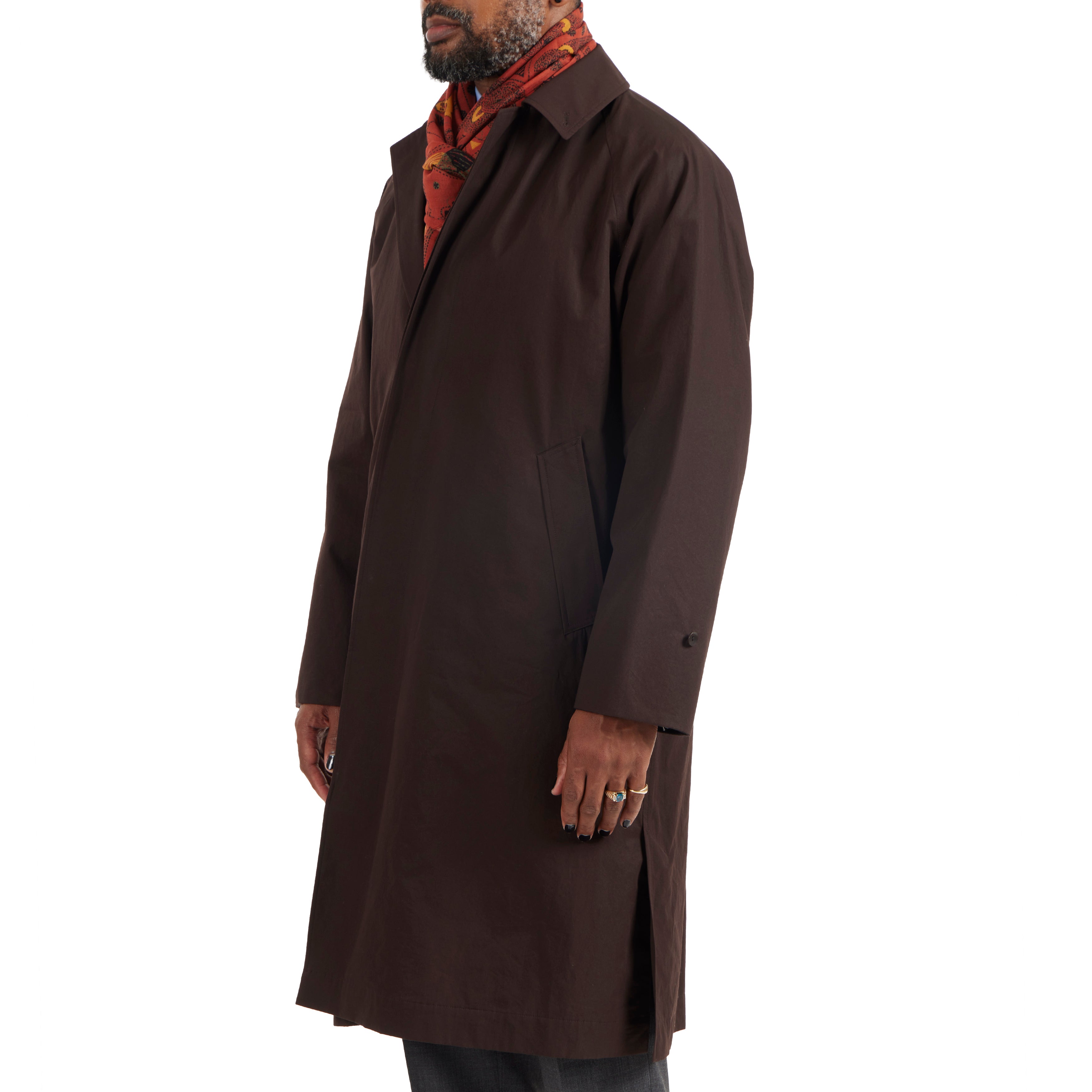 Cohérence RUIZ-FLC Brown Weather Resistant Cotton Cashmere Light Coat