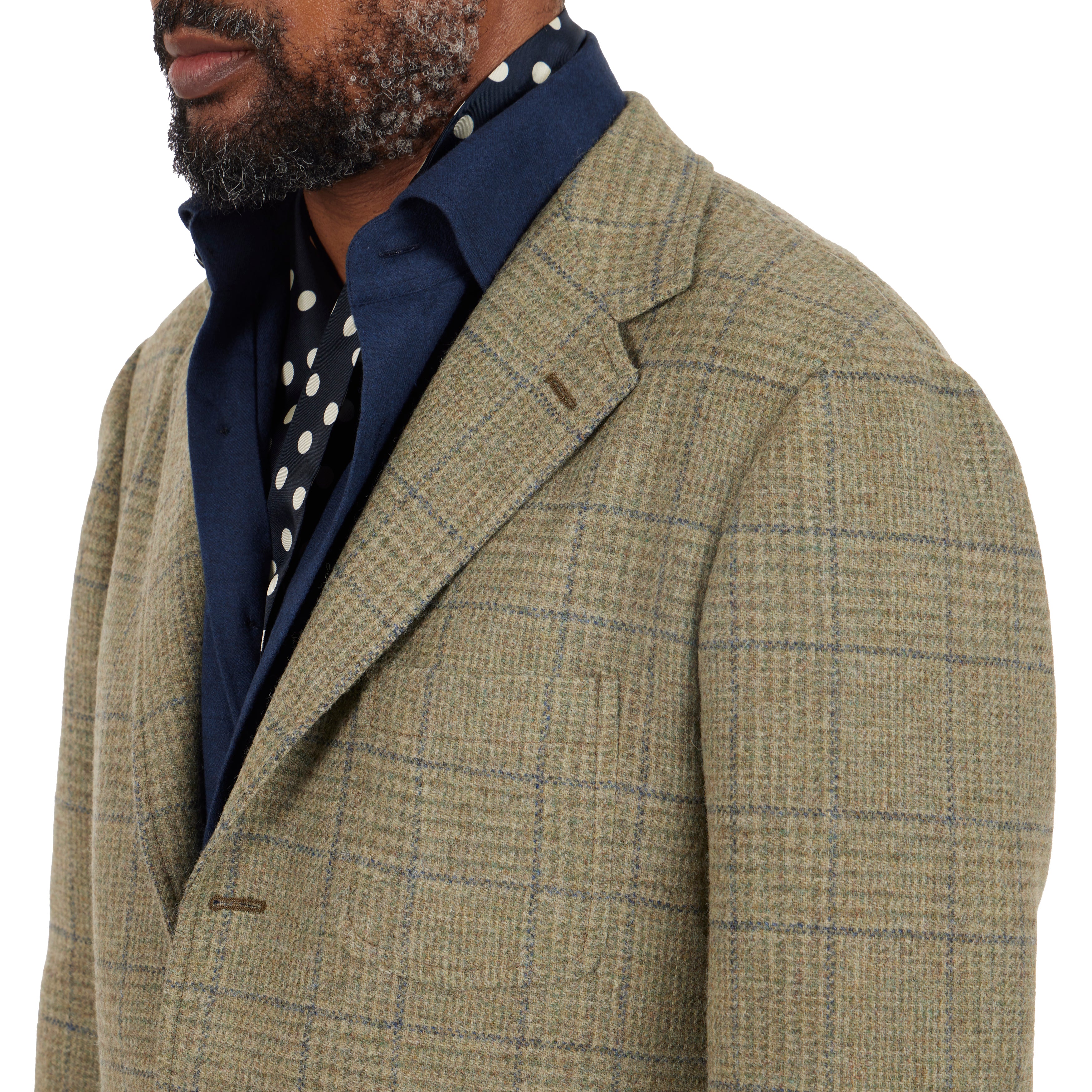The Armoury Model 11 RE053F29E Light Green Check Tweed Wool Sport Coat