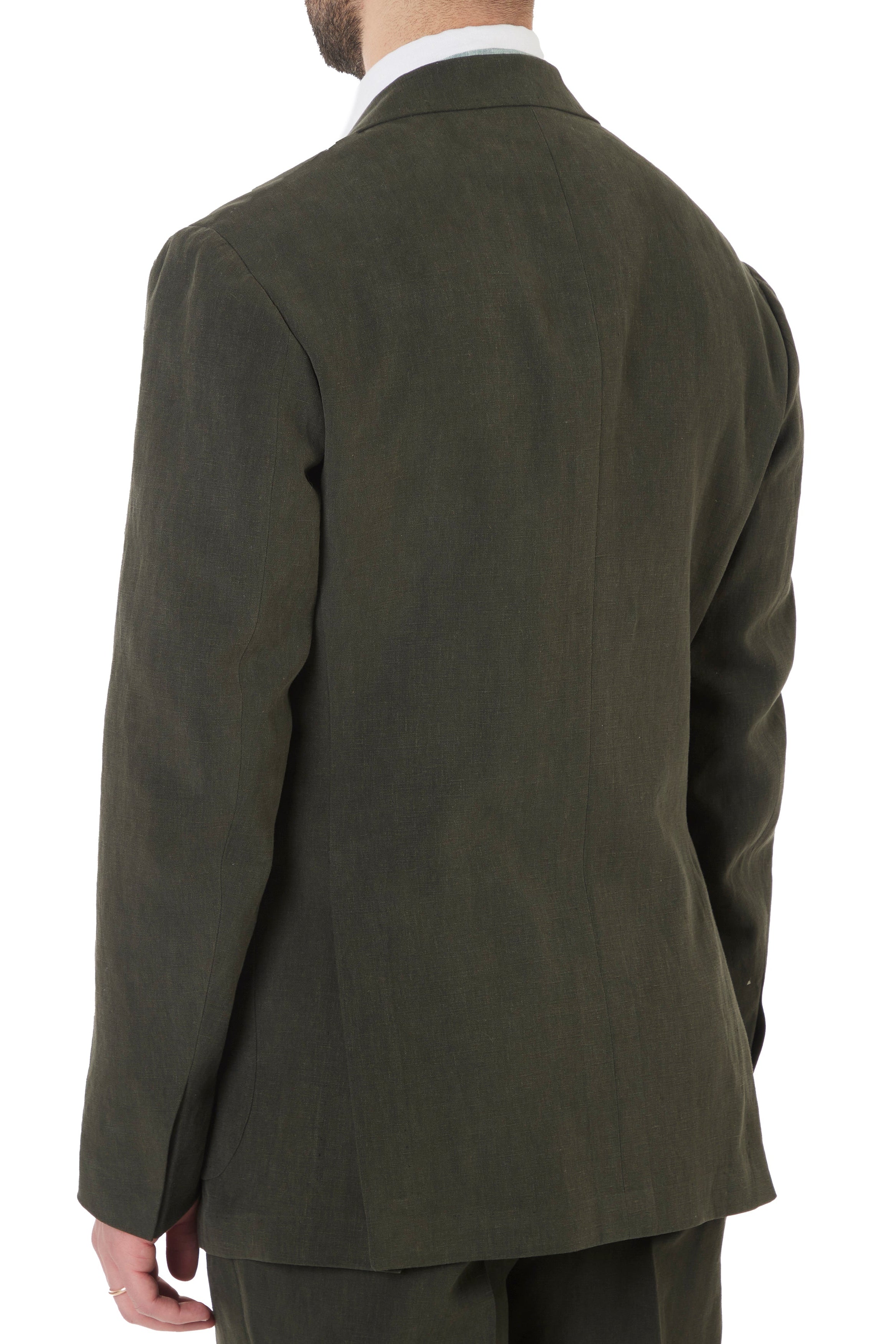 The Armoury Model 3A Dark Green Linen Suit