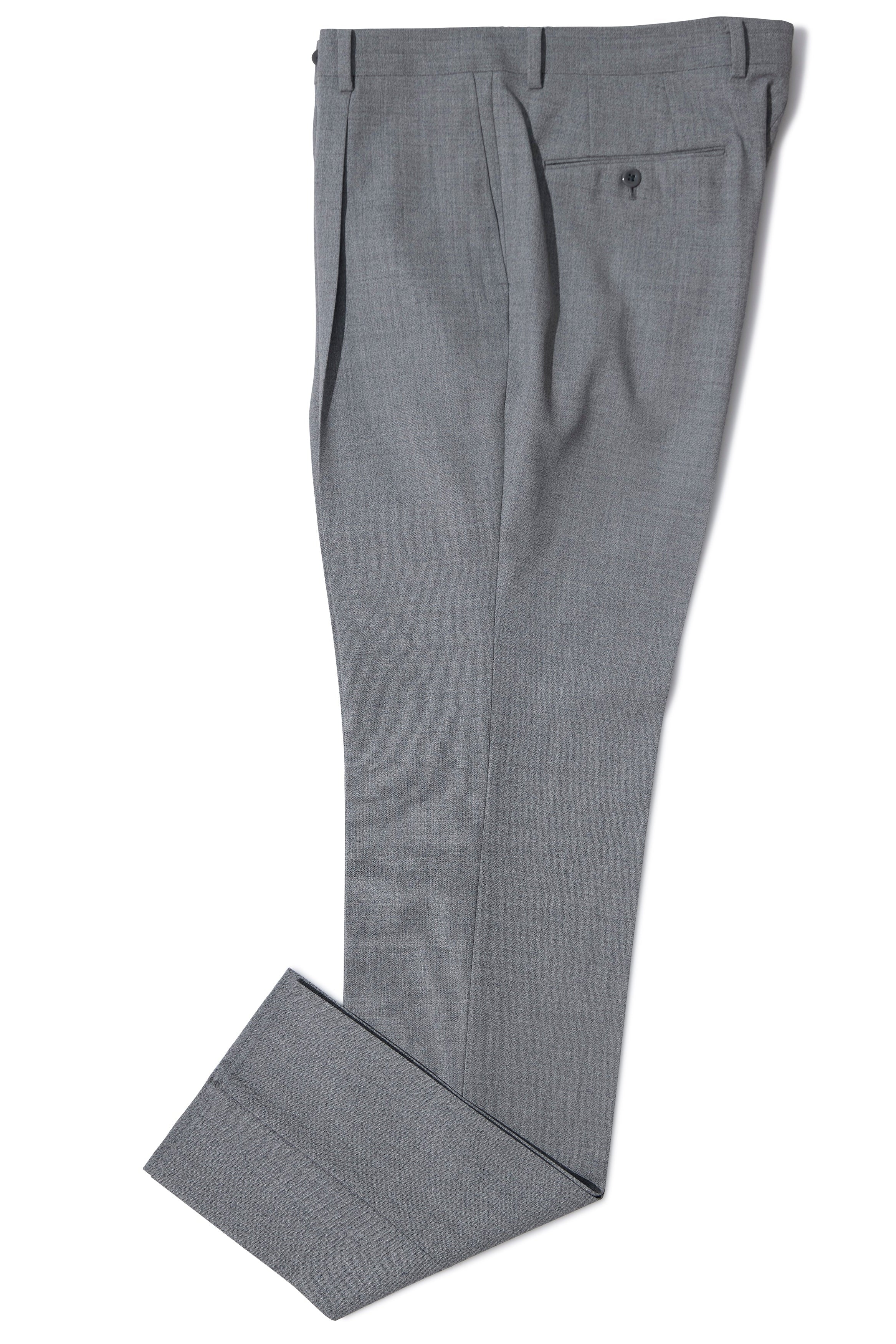The Armoury Model B Light Grey 4-ply Wool Trousers