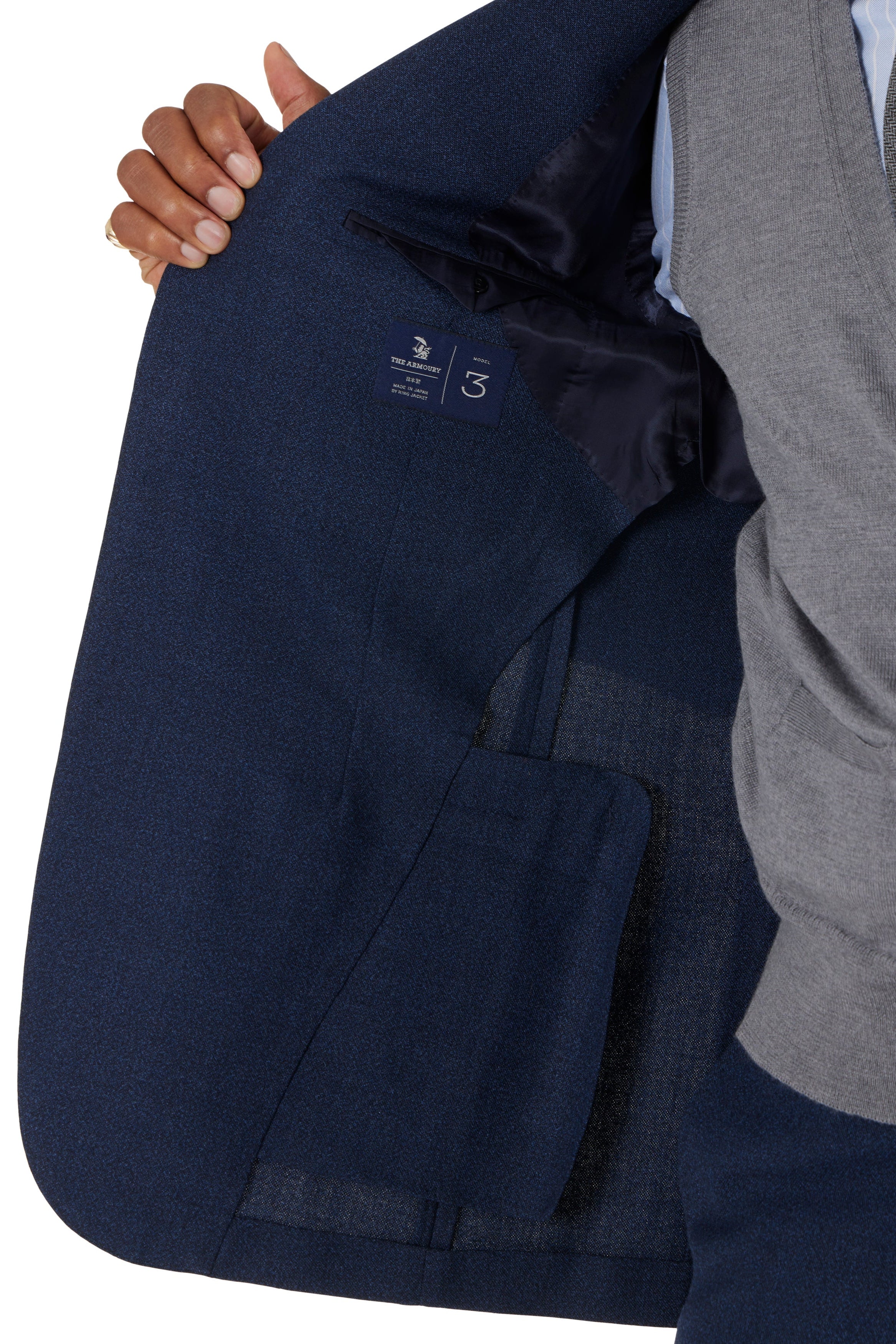 The Armoury Model 3A Blue RE023F28X Wool Suit