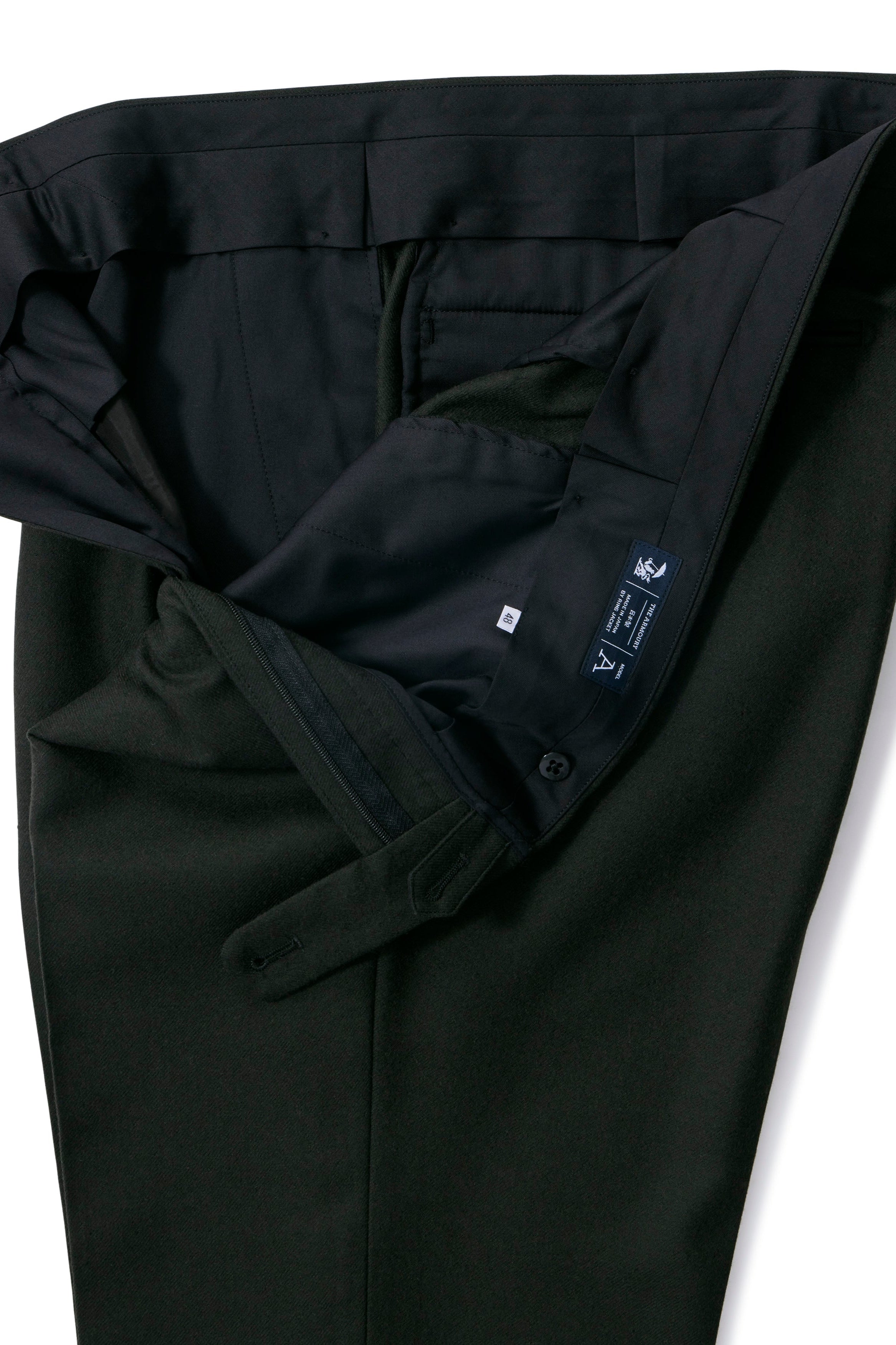 The Armoury Dark Green RE073F01E Flannel Wool Model A Trousers