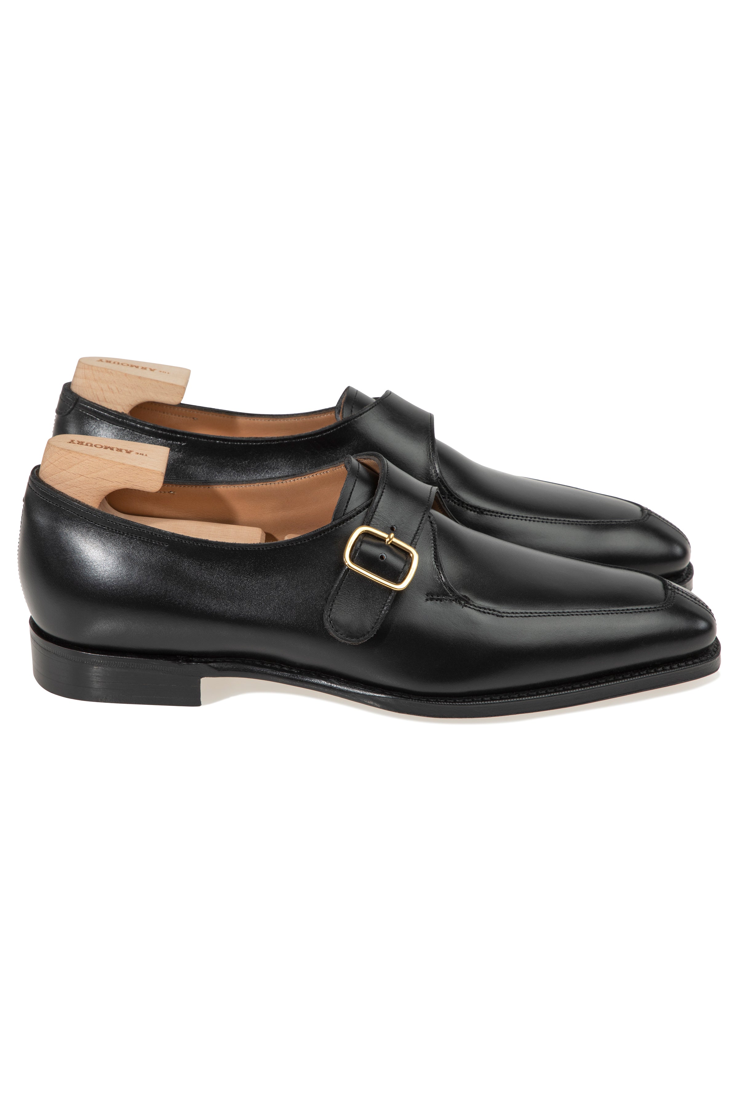 The Armoury Hajime Simon Black Calf Single Monk Shoes