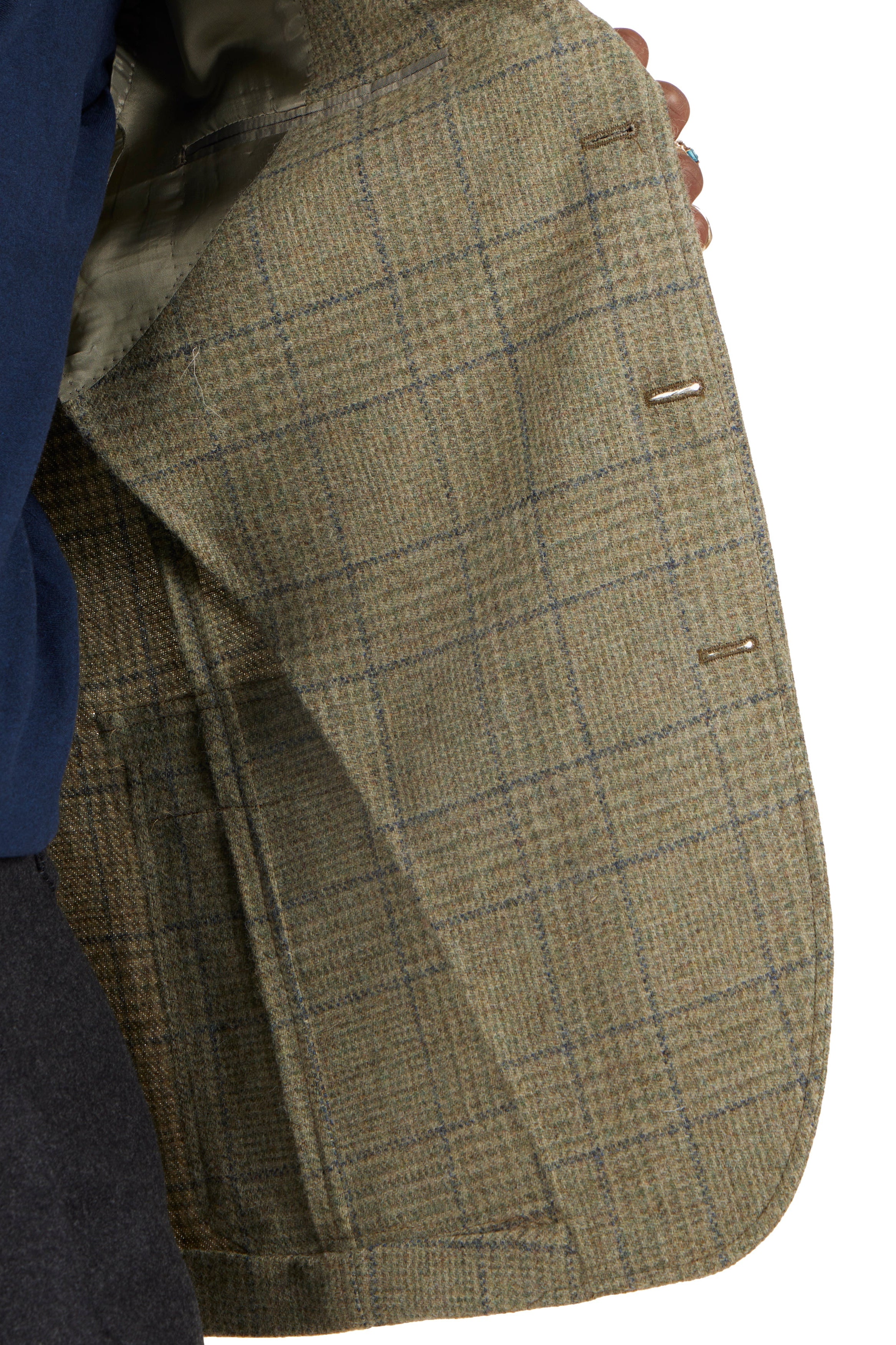 The Armoury Model 11 RE053F29E Light Green Check Tweed Wool Sport Coat