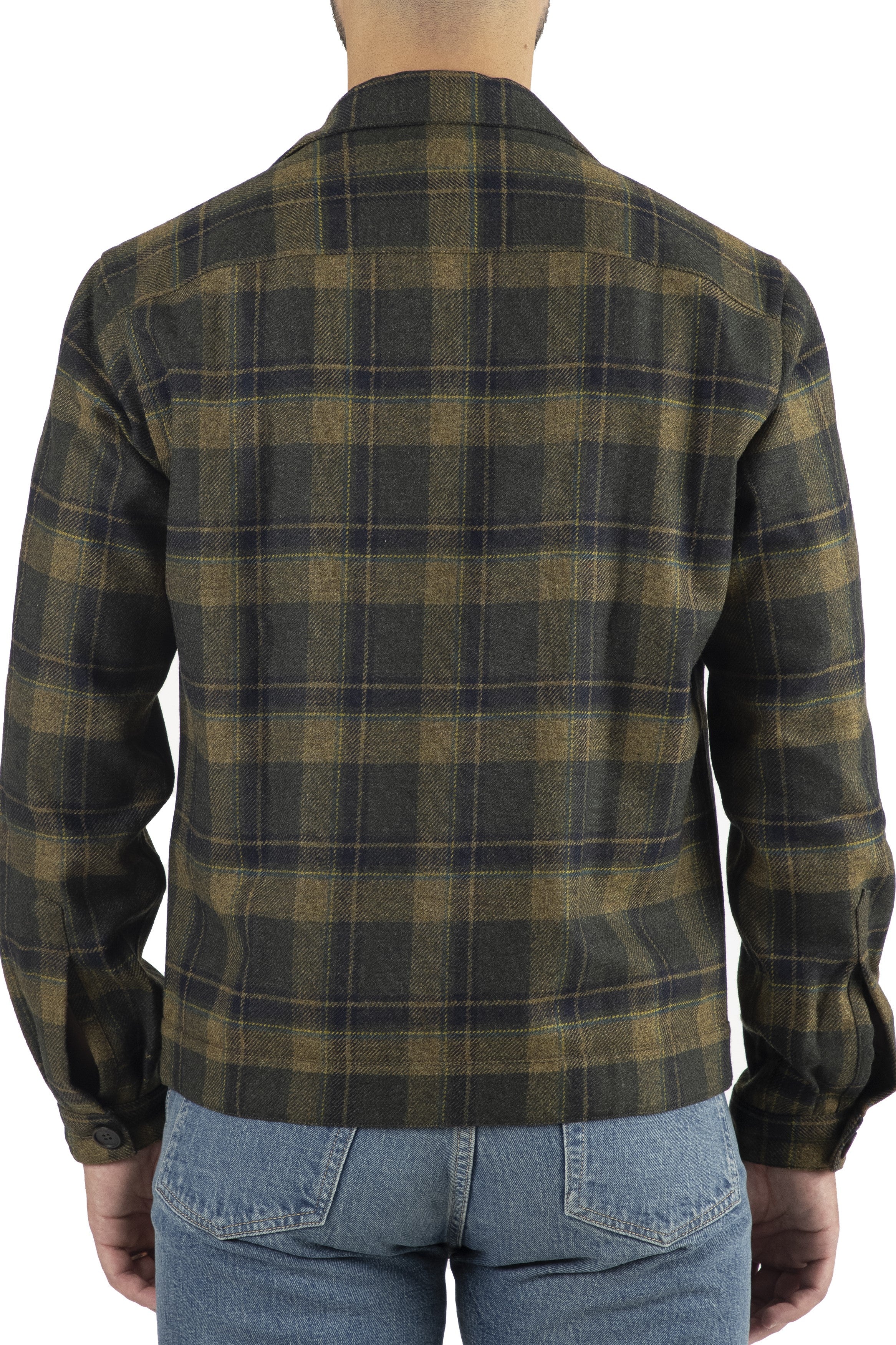 The Armoury Rustic Yellow/Hickory/Hunter Green Check Wool 3 Pocket Blouson