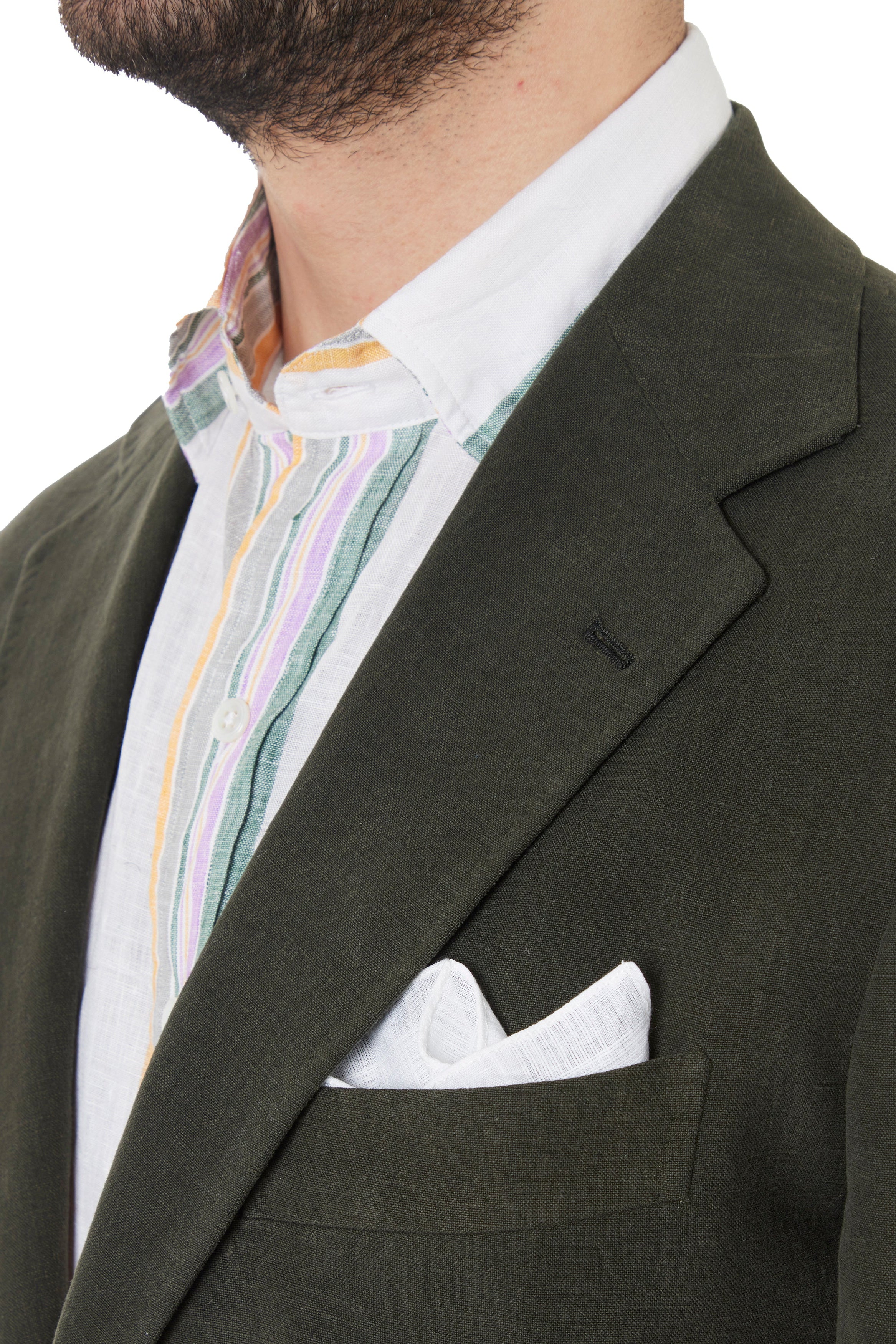 The Armoury Model 3A Dark Green Linen Suit