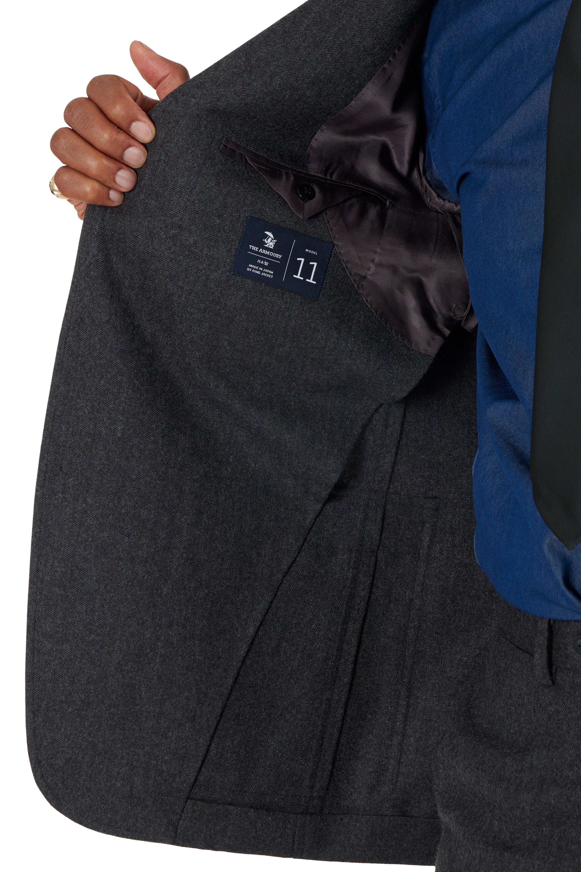 The Armoury Model 11A Charcoal RE023F31B Flannel Suit