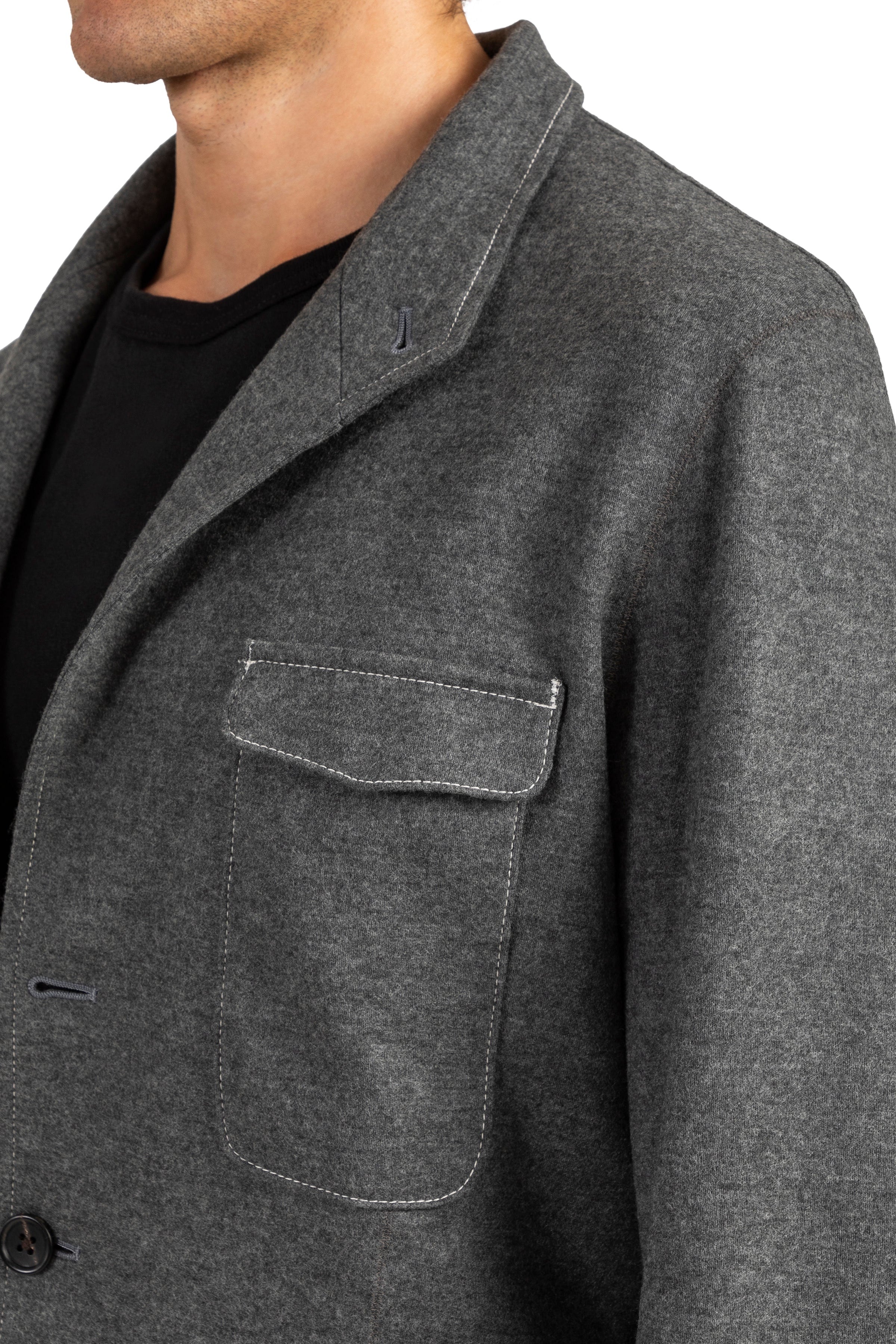 The Armoury Charcoal Wool City Hunter II Contrast Stitching Jacket