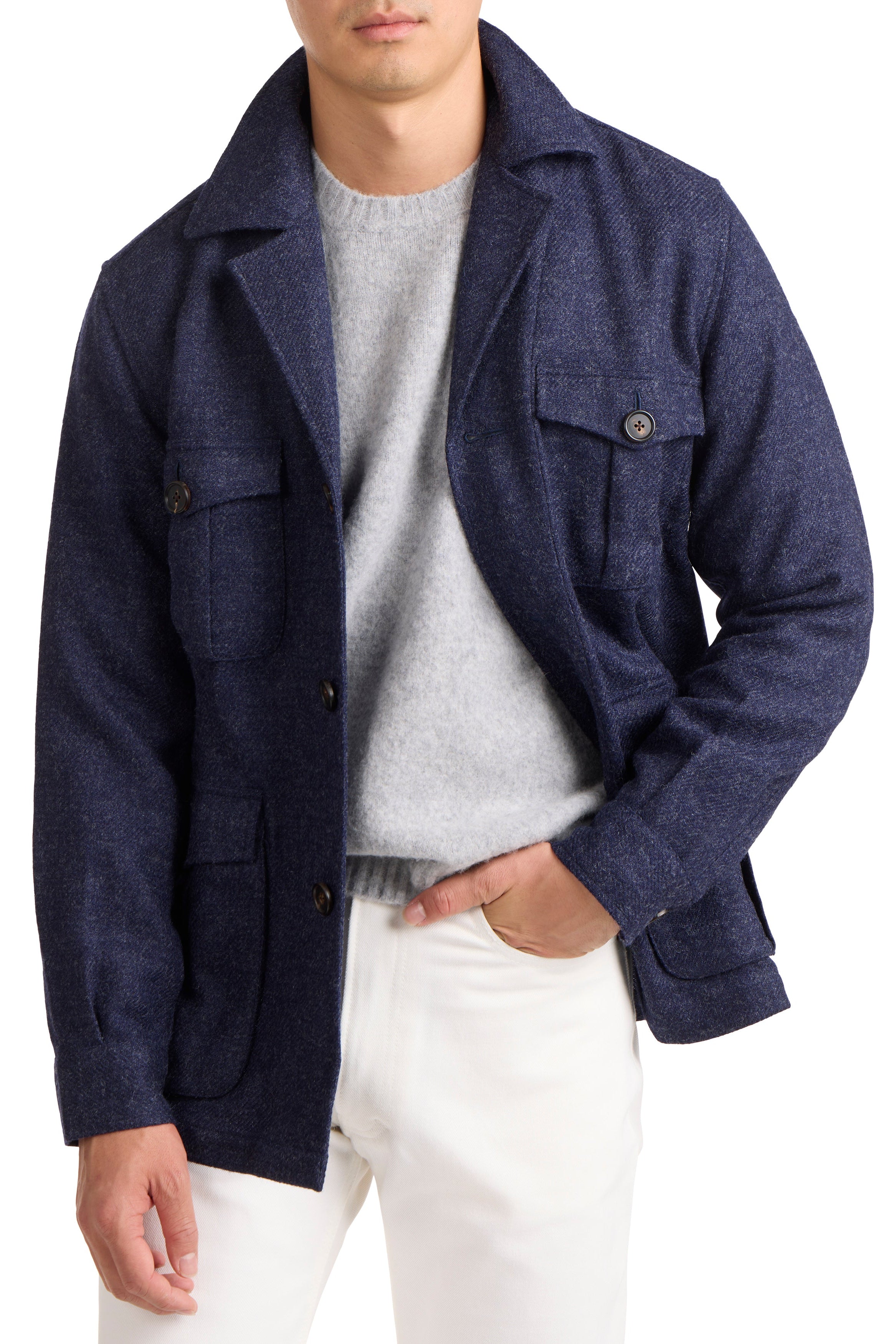 The Armoury 11-SF005 Melange Twill Tweed Wool Safari Jacket II *sample*