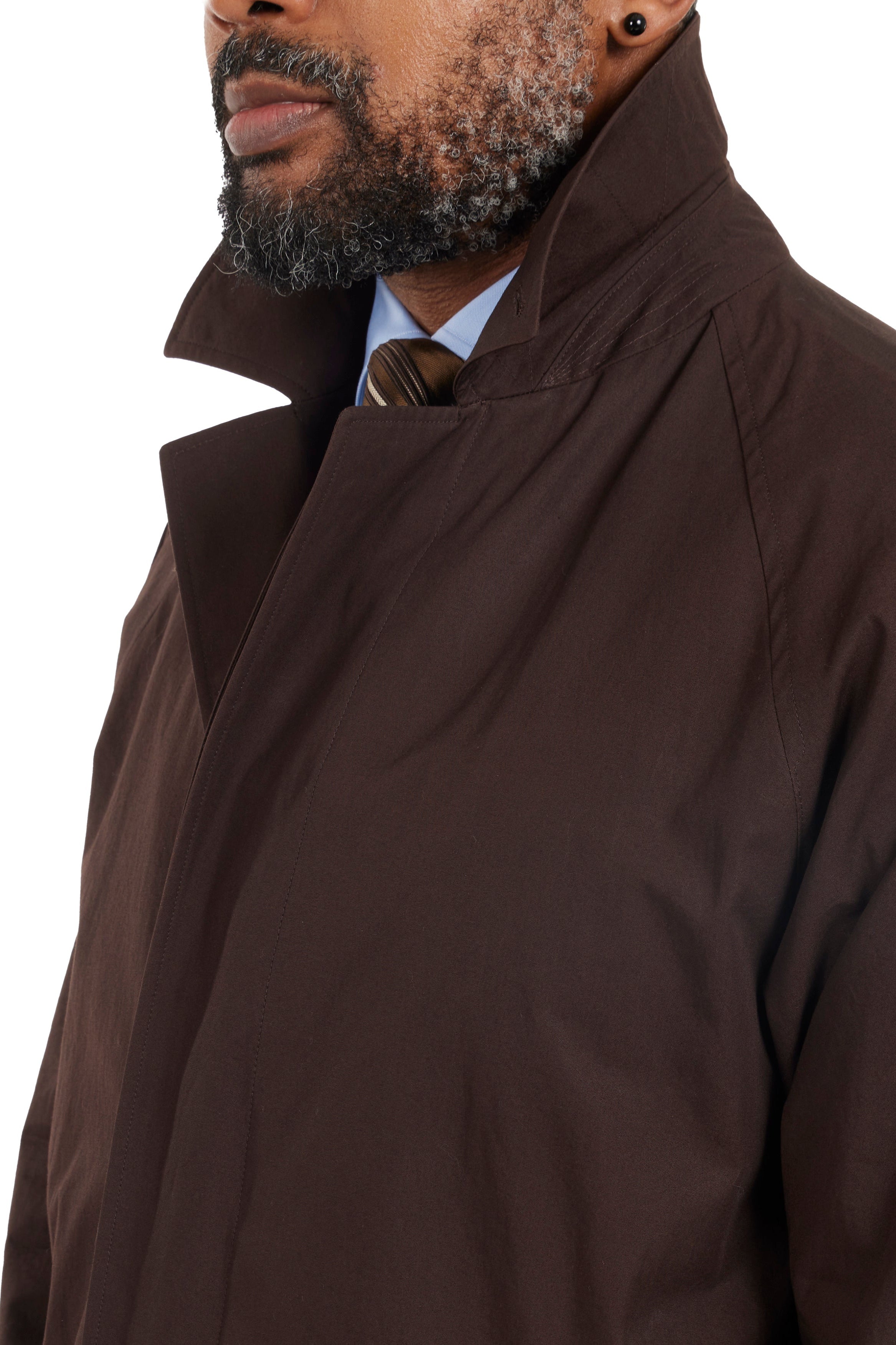 Cohérence RUIZ-FLC Brown Weather Resistant Cotton Cashmere Light Coat
