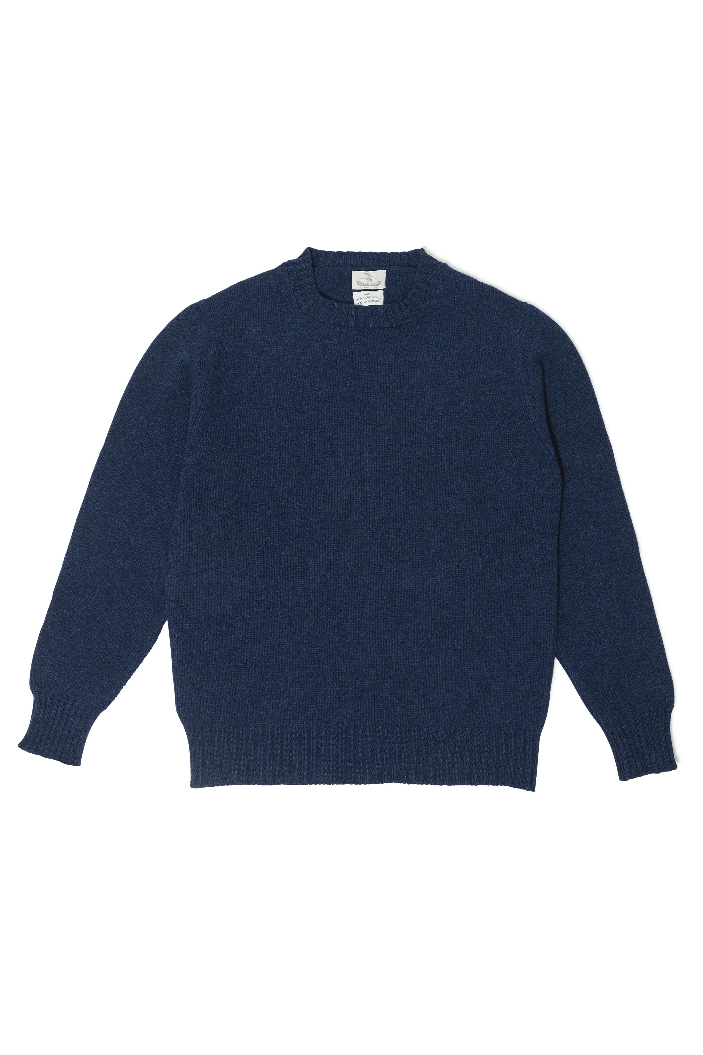 The Armoury Blue 4-ply Lambswool Crewneck Sweater