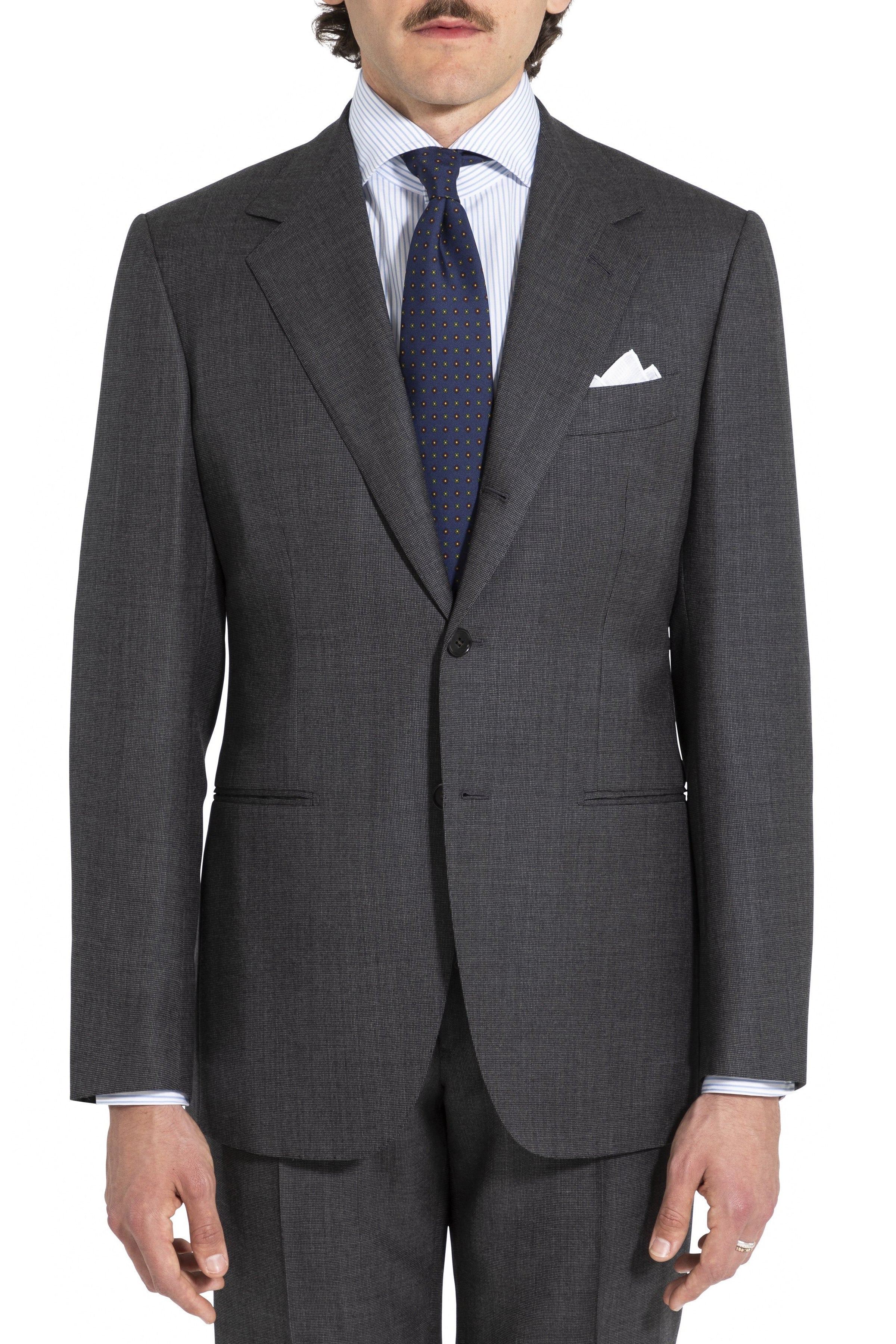 The Armoury Model 101 Grey Wool Tic Weave Suit