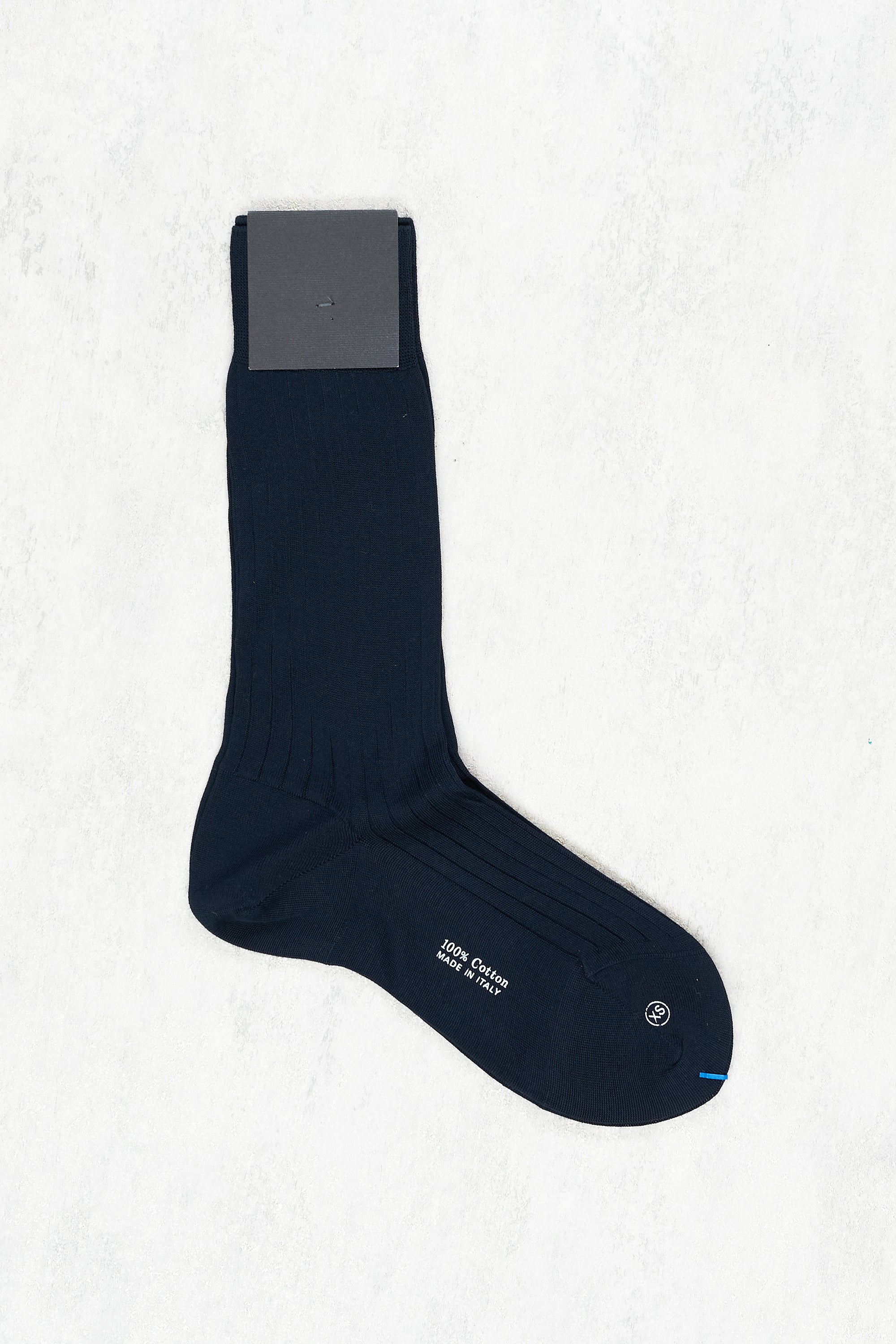 Sorley Navy Cotton Ribbed Short Socks