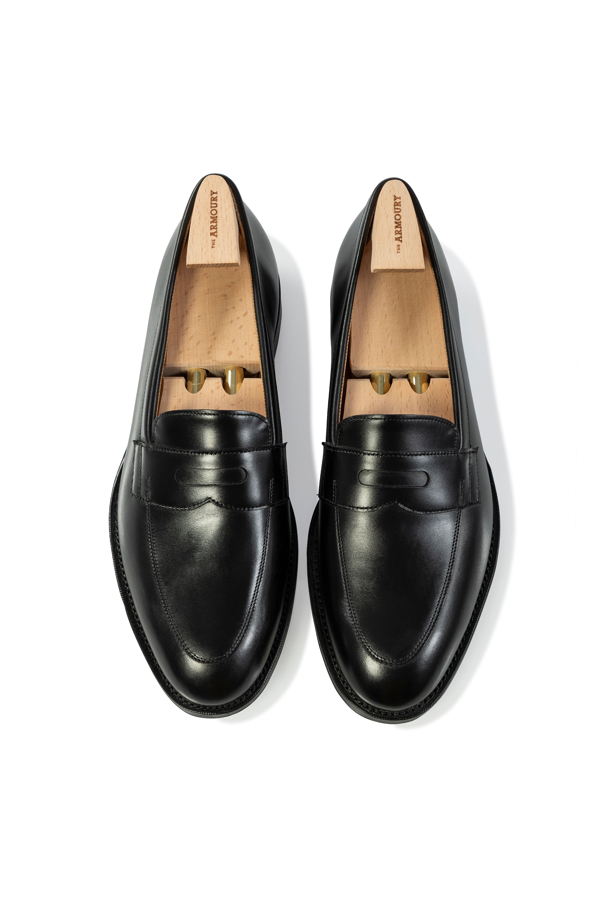 The Armoury Duane II Black Calf Penny Loafers *factory seconds*