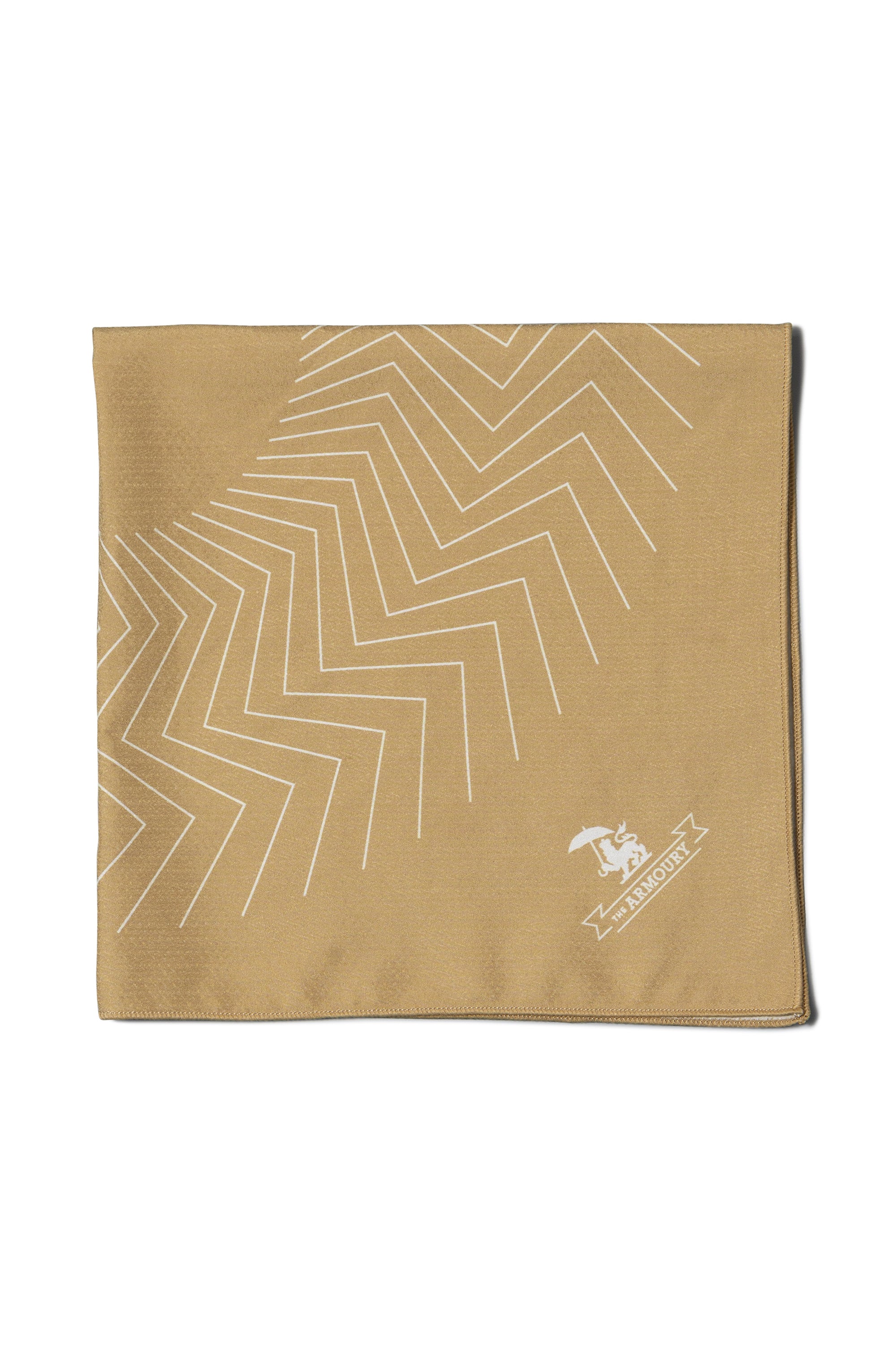 The Armoury Lens Cloth Gold with White Zig Zag Pocket Square