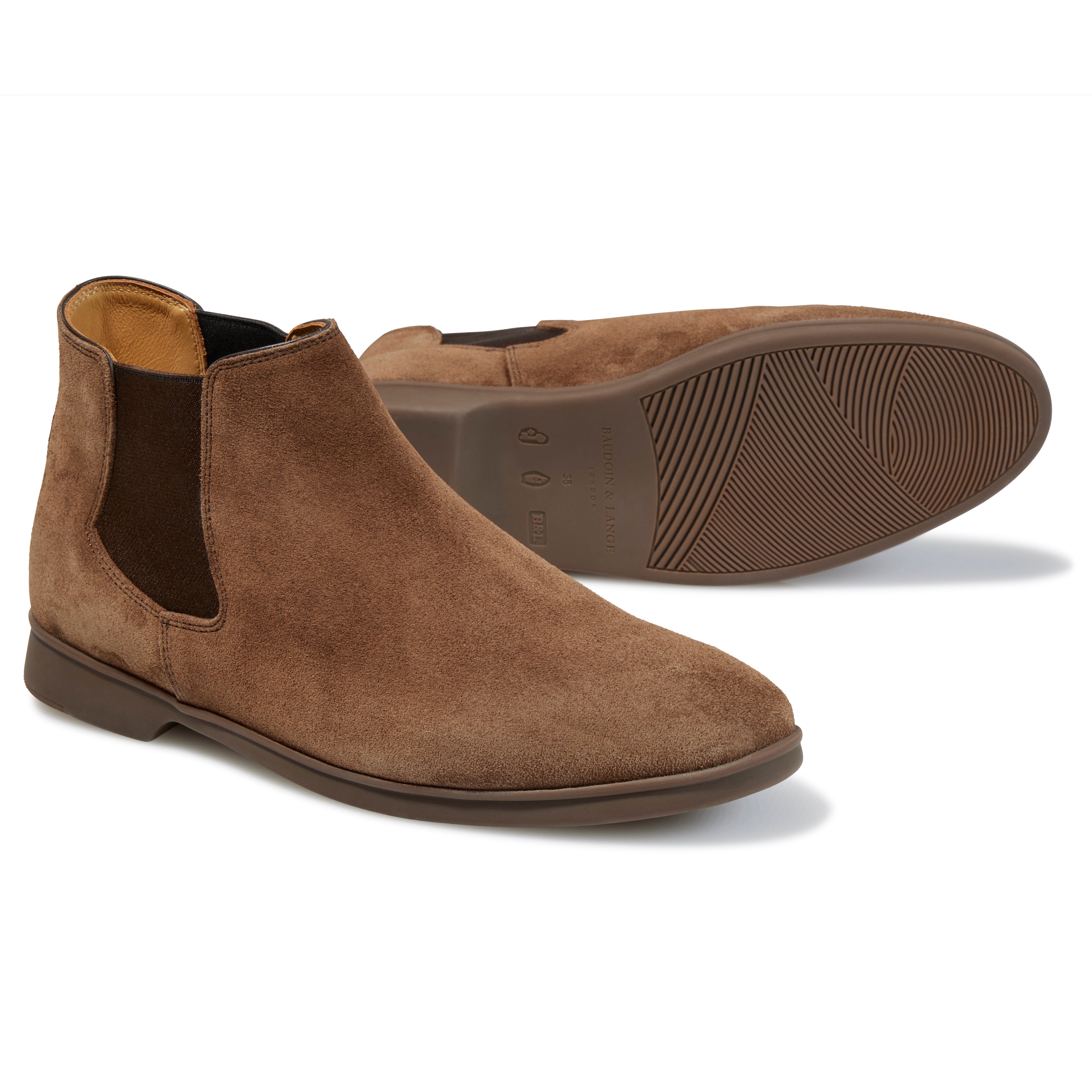 Baudoin & Lange Terranova Taupe Sagan Rover Suede with Rubber Sole Chelsea Boot *factory seconds*