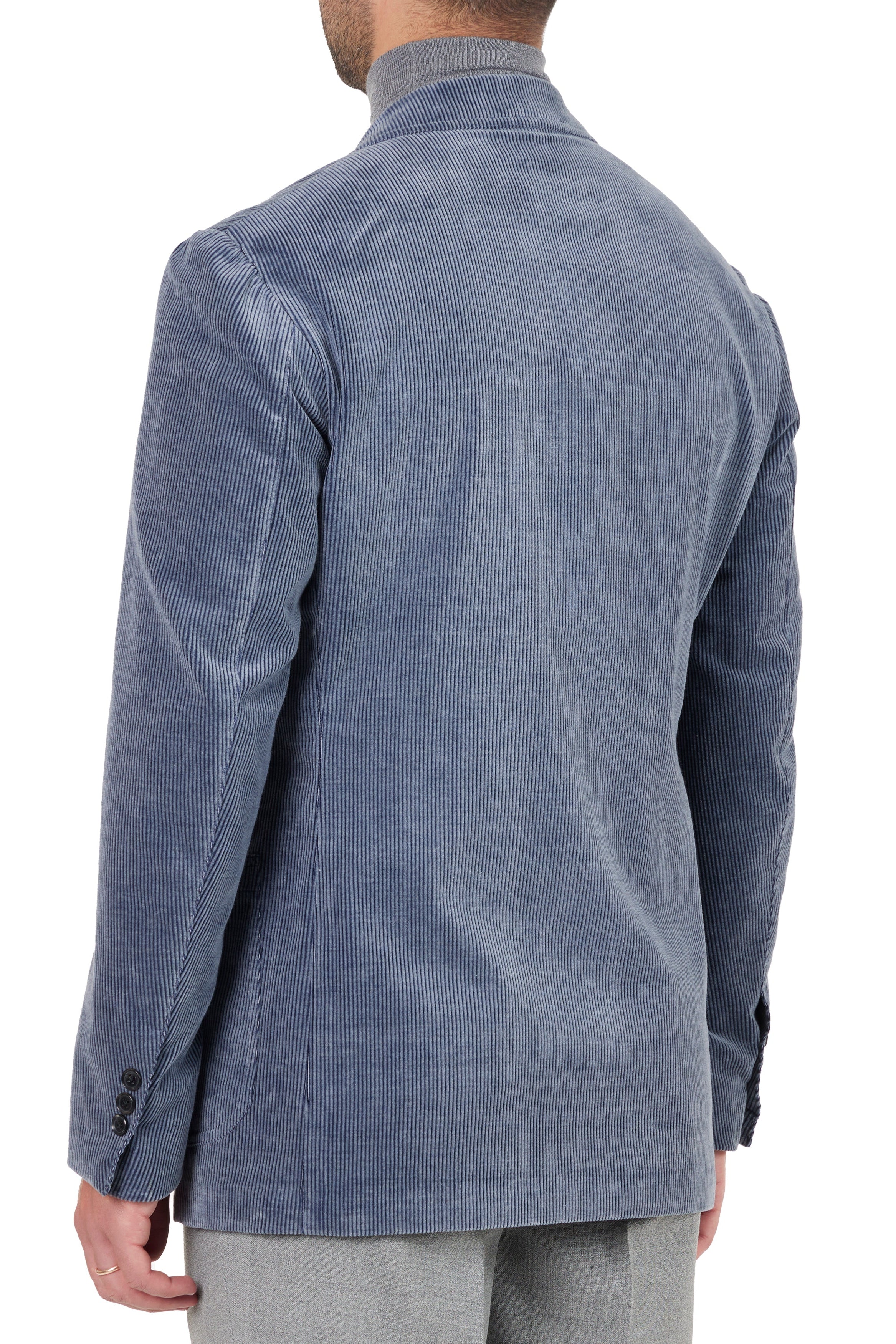 The Armoury Model 12 Blue RE053F26X Zegna Cashco Washed Cotton-Cashmere Sport Coat