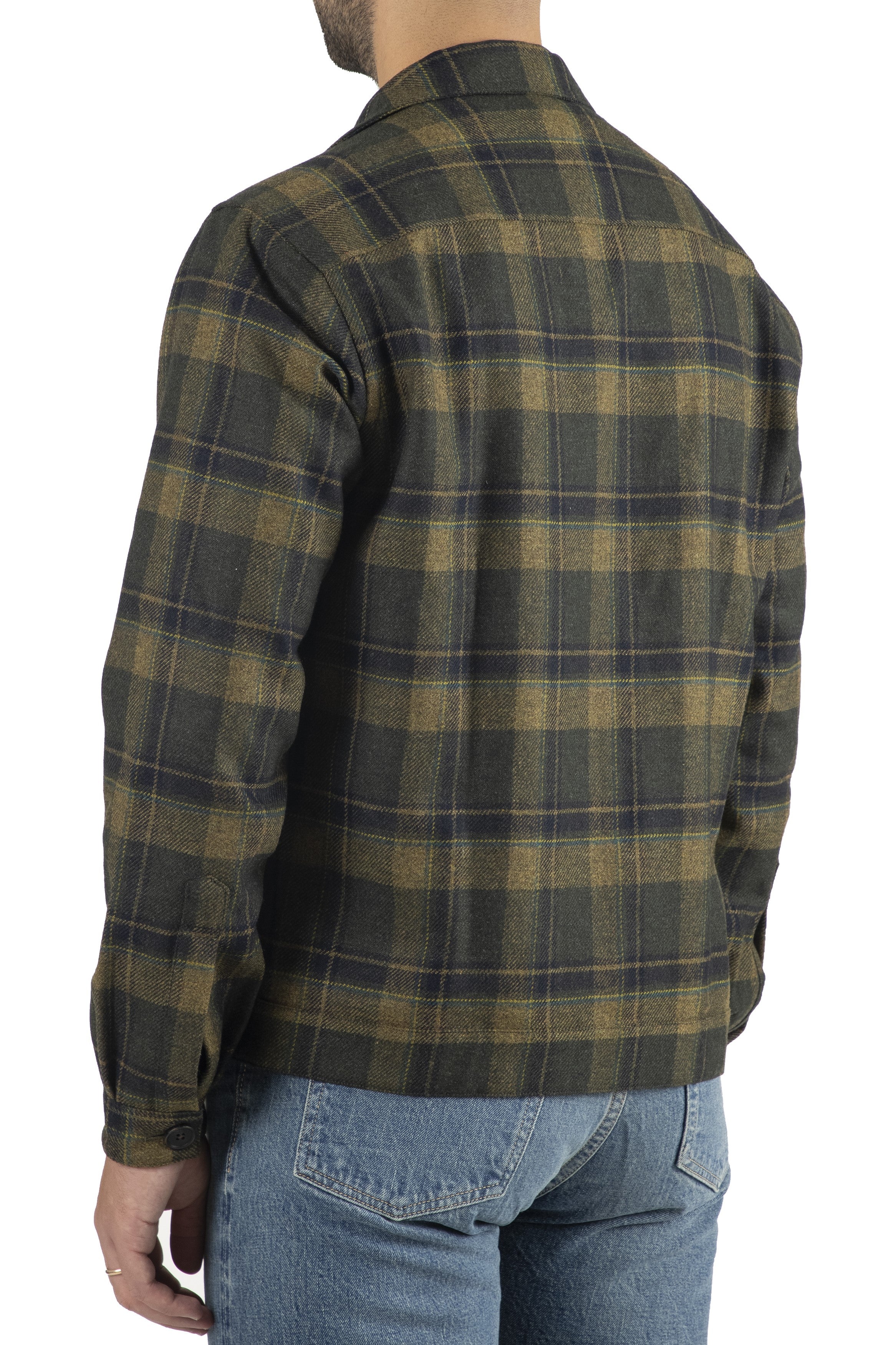 The Armoury Rustic Yellow/Hickory/Hunter Green Check Wool 3 Pocket Blouson