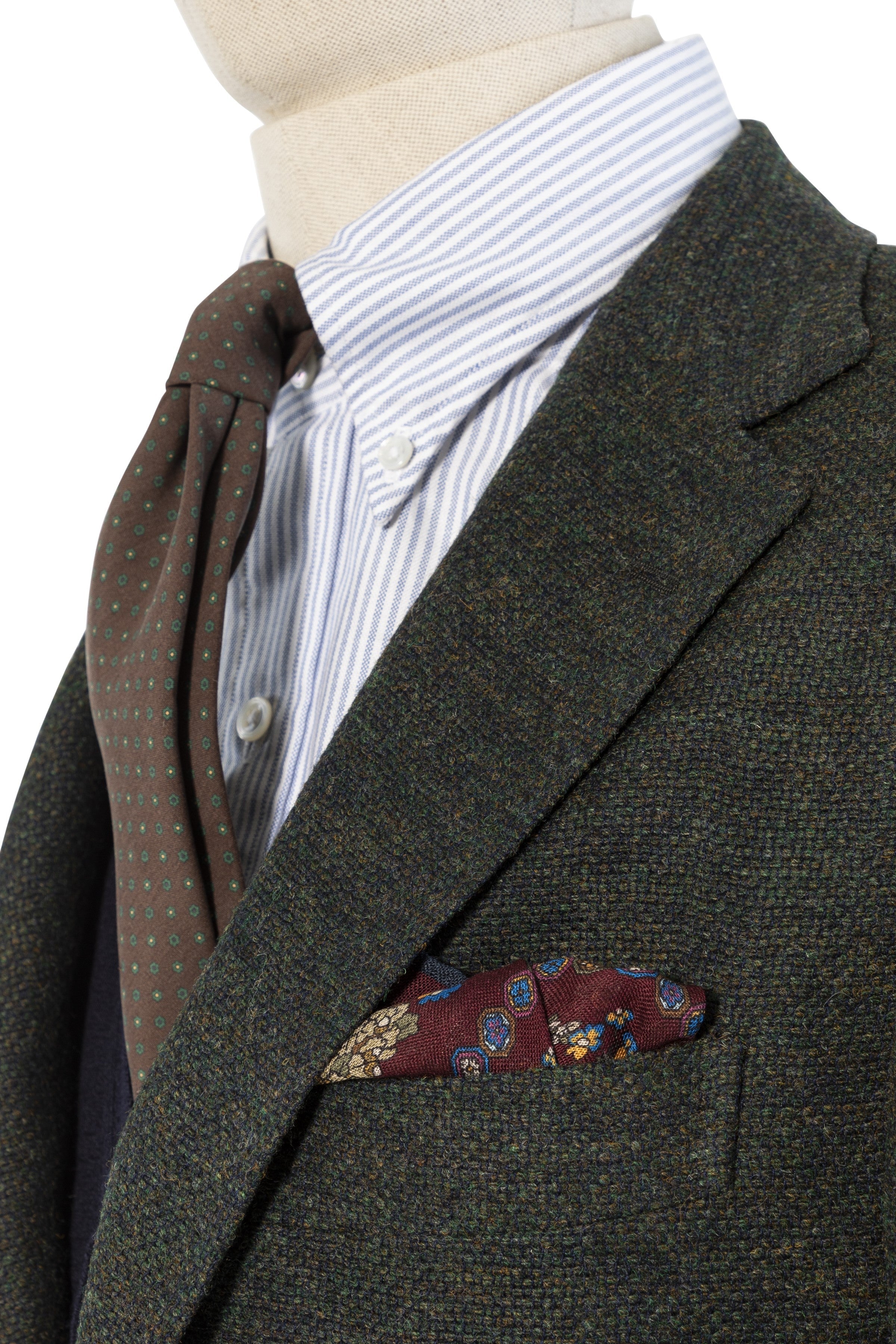 The Armoury by Ring Jacket Model 3 Olive Di Pray Leno Weave Shetland Wool Sport Coat
