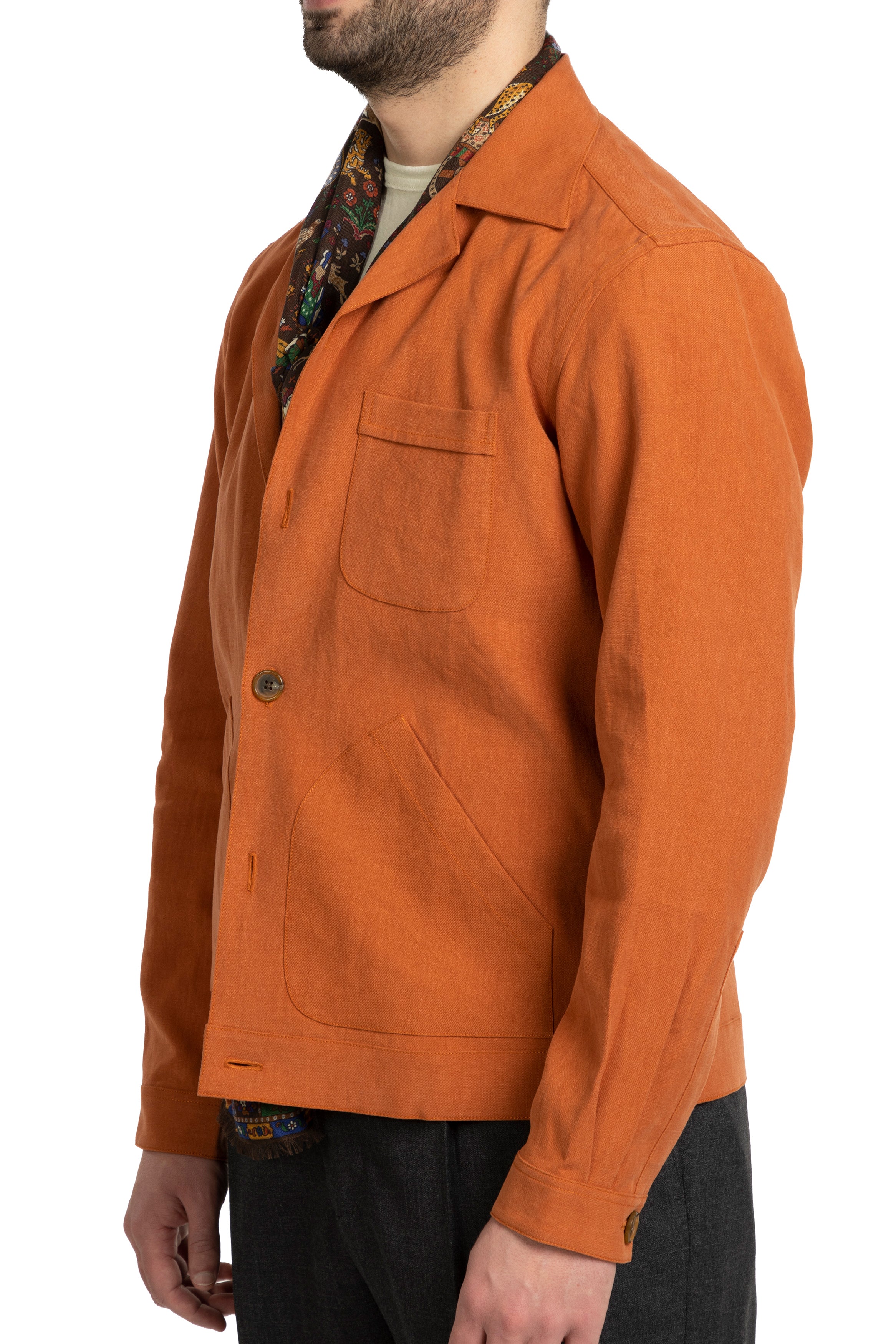 The Armoury Light Orange Linen 3 Pocket Blouson