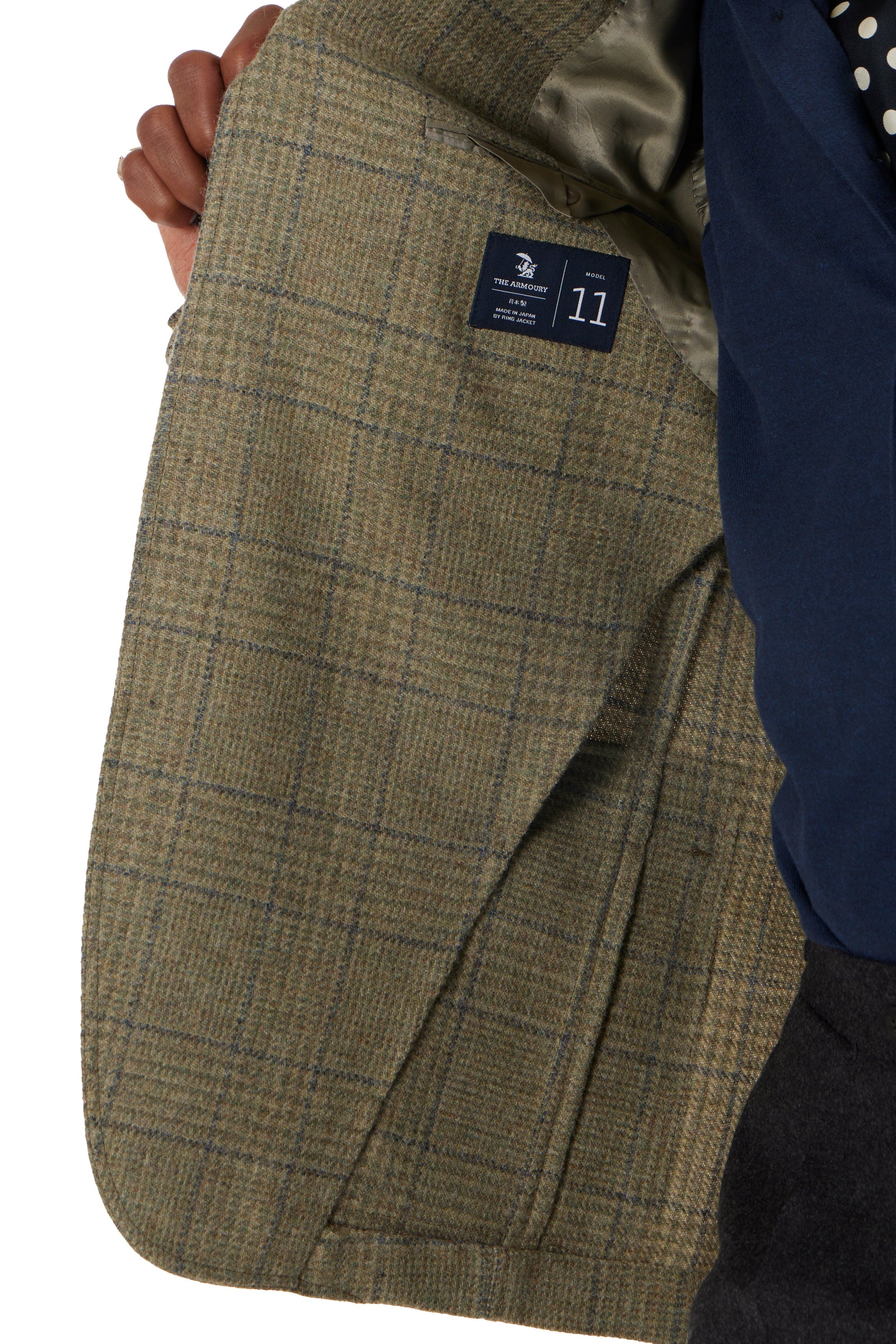 The Armoury Model 11 RE053F29E Light Green Check Tweed Wool Sport Coat
