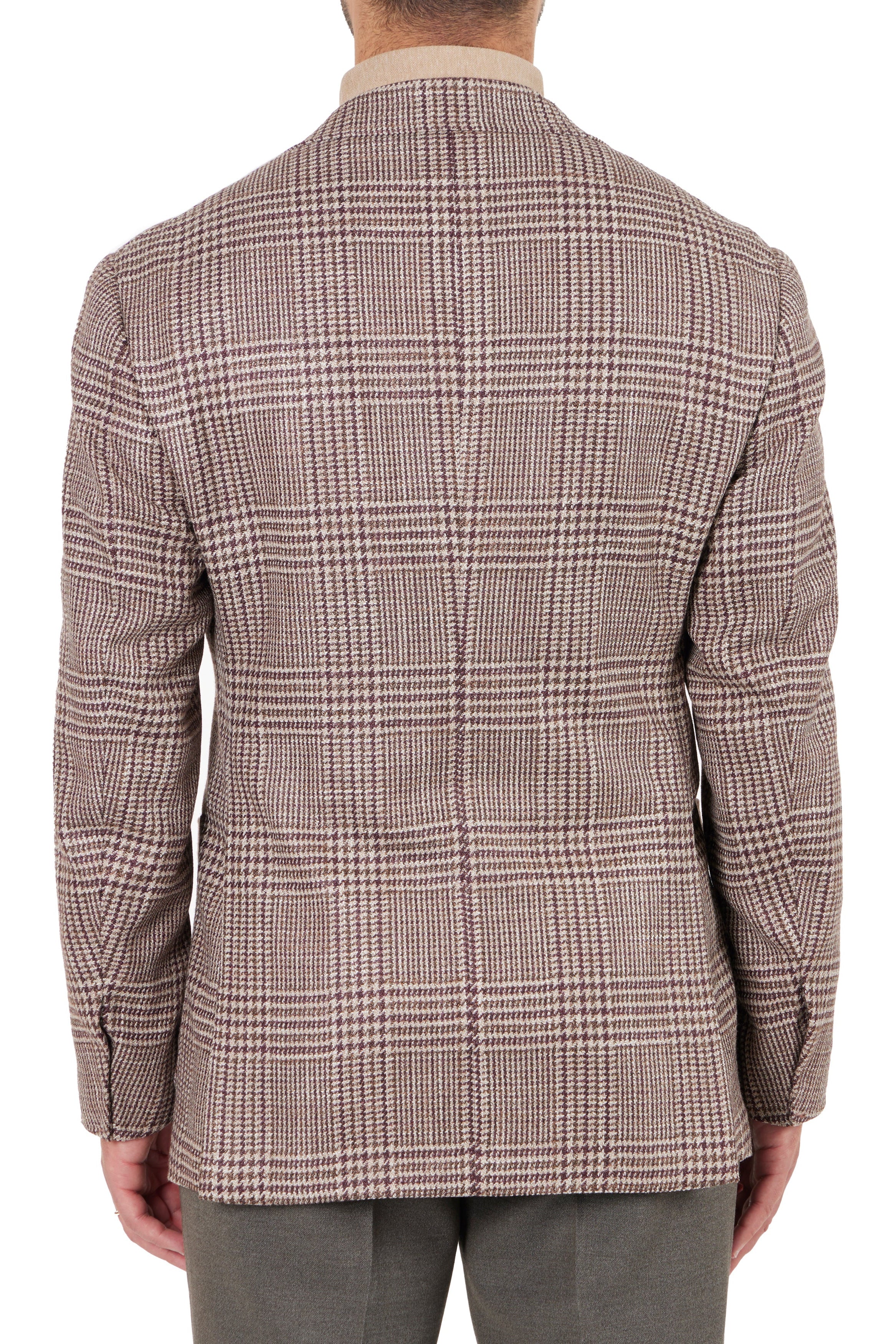 The Armoury Model 15 Brown Purple RE053F28G Wool-Silk Glencheck Sport Coat