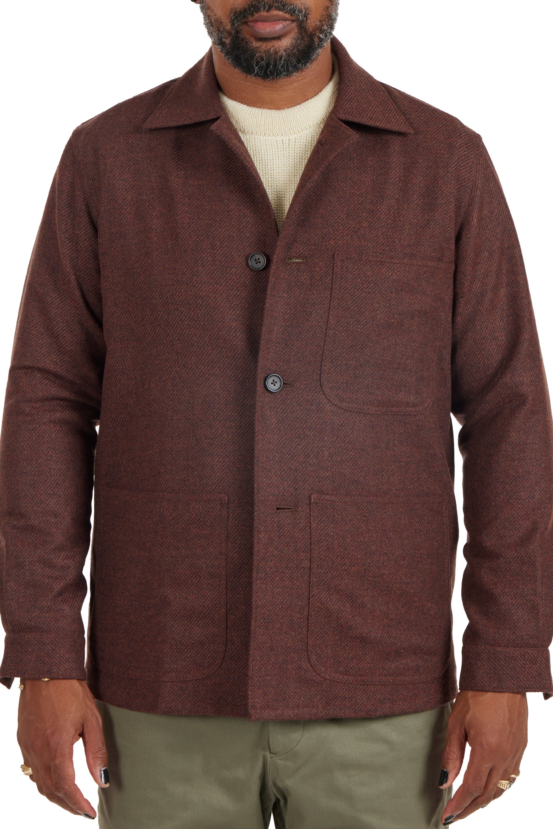 The Armoury 11-A014N Rust Brown Wool Task Jacket