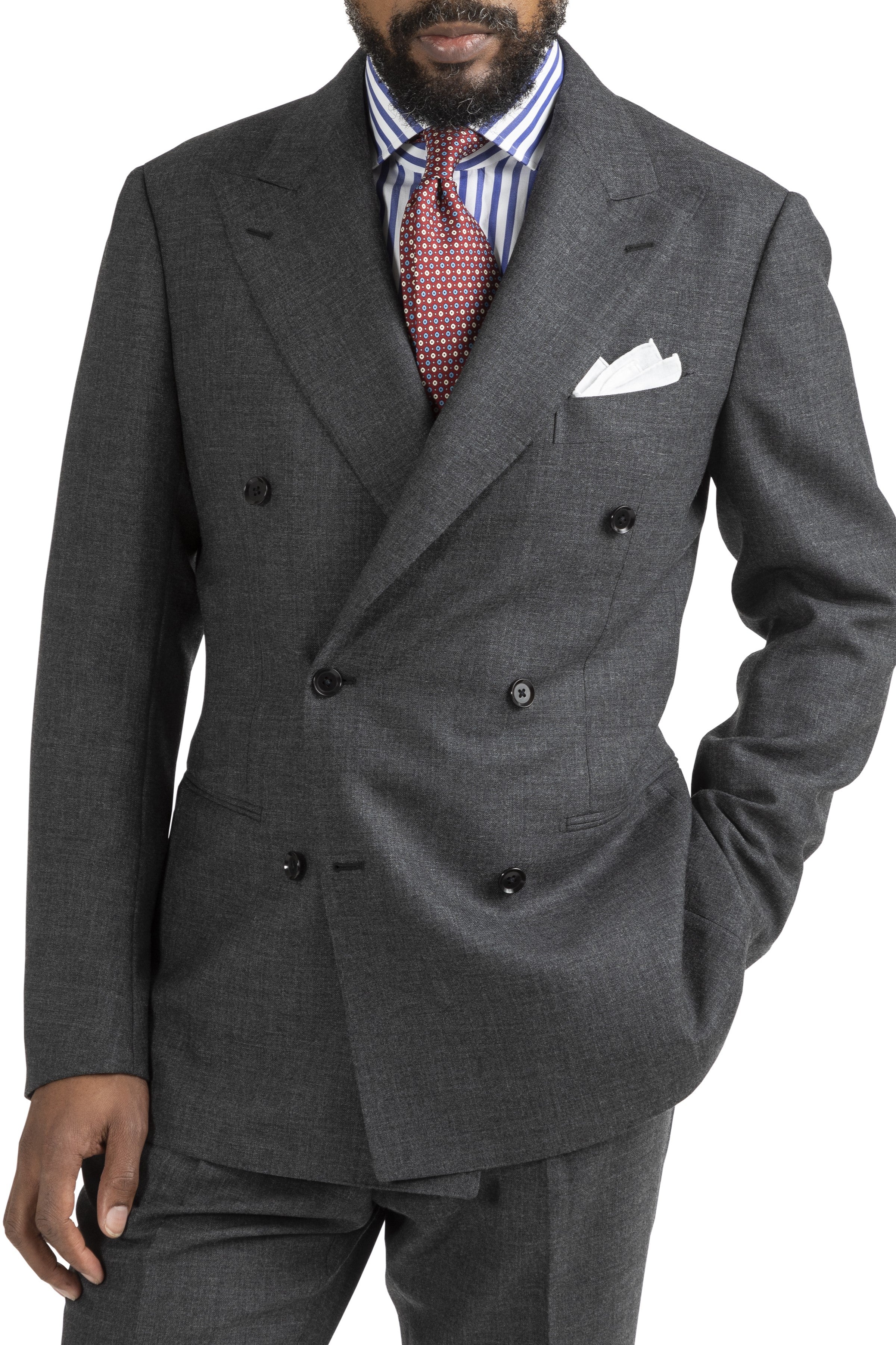 The Armoury Model 6 Grey Wool Harbour Breeze DB Sport Coat