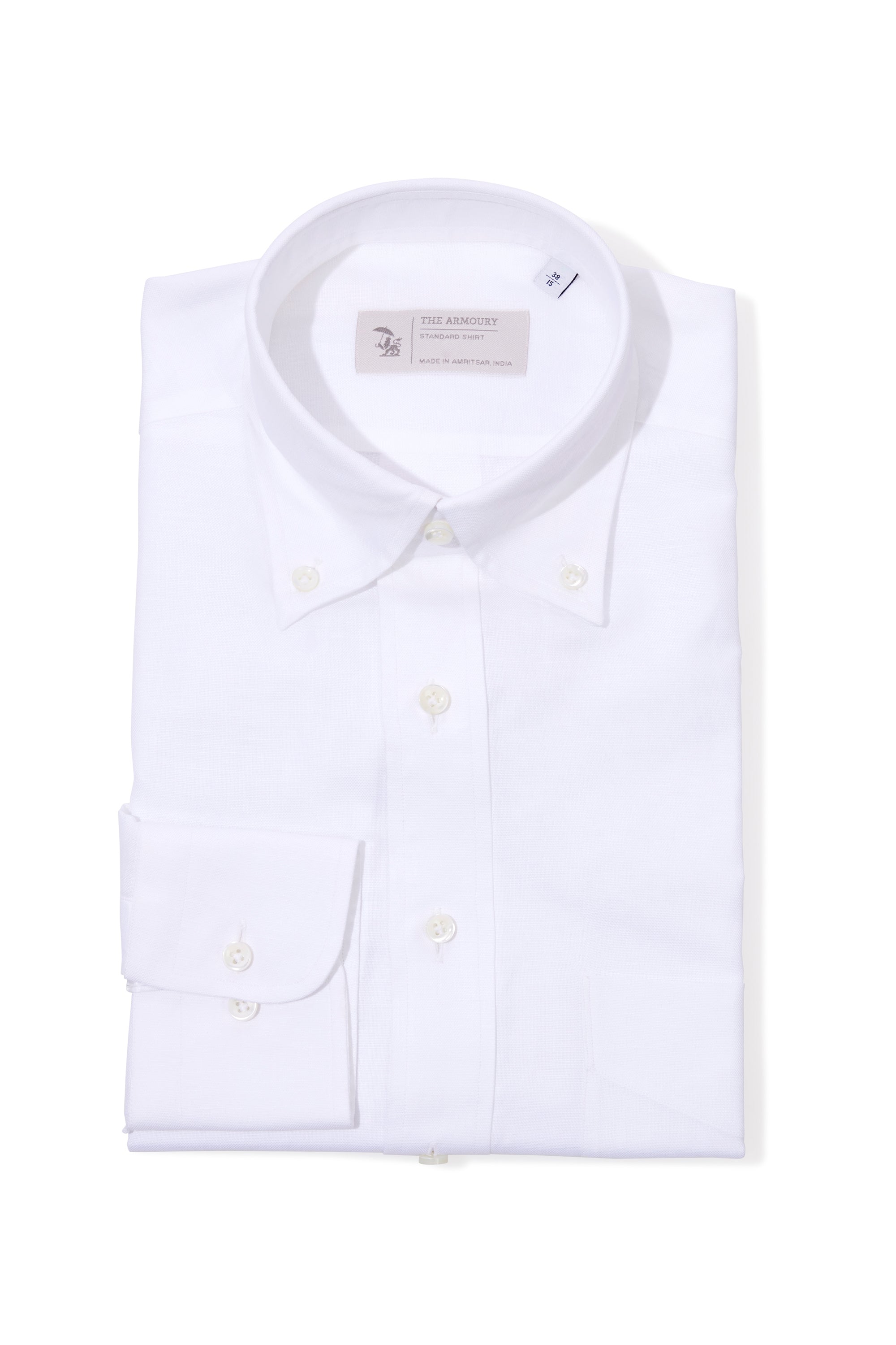 The Armoury by 100 Hands LPF174/201 White Cotton Linen Button Down Shirt