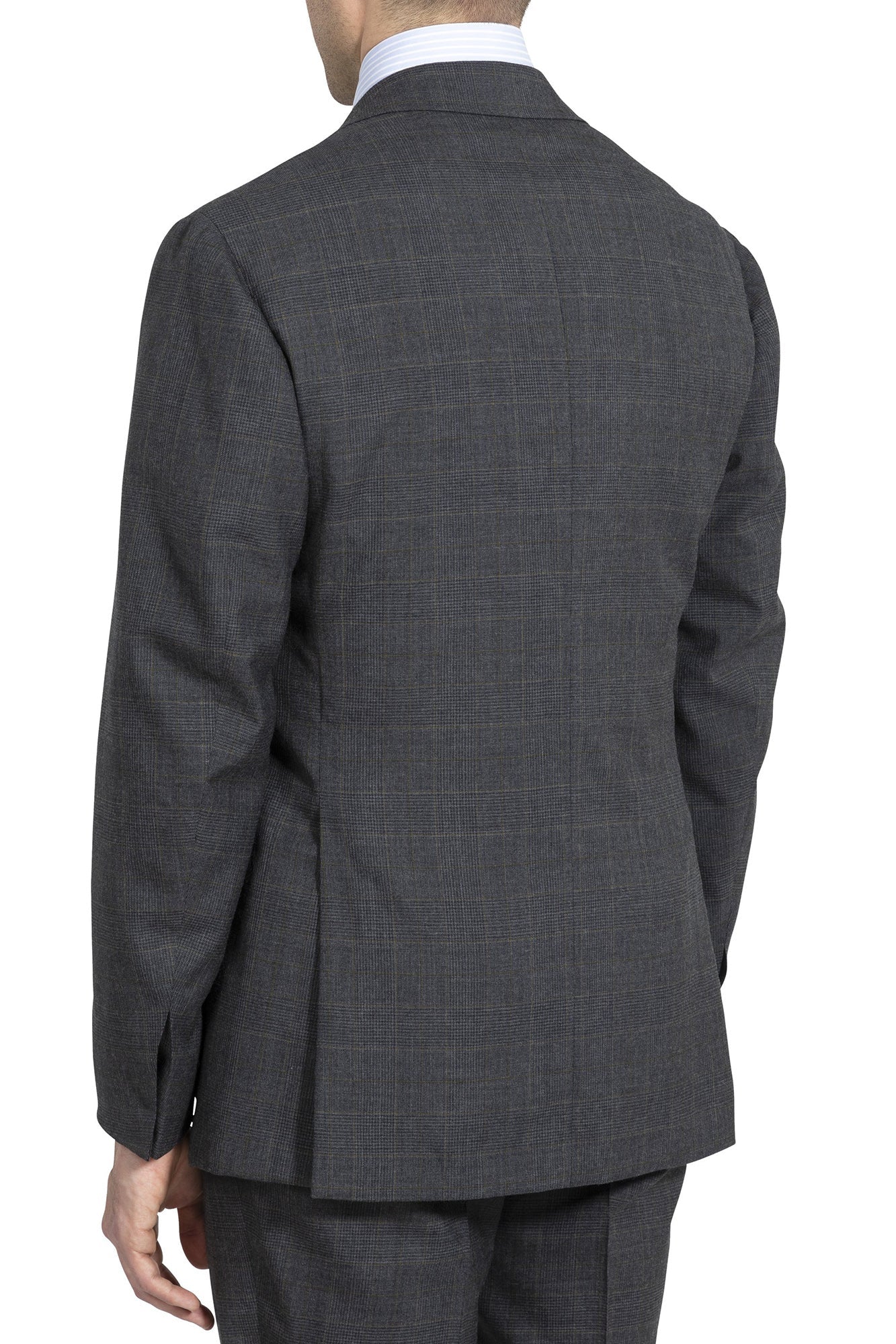The Armoury by Ring Jacket Model 3A Charcoal/Olive Wool Glen Plaid Suit