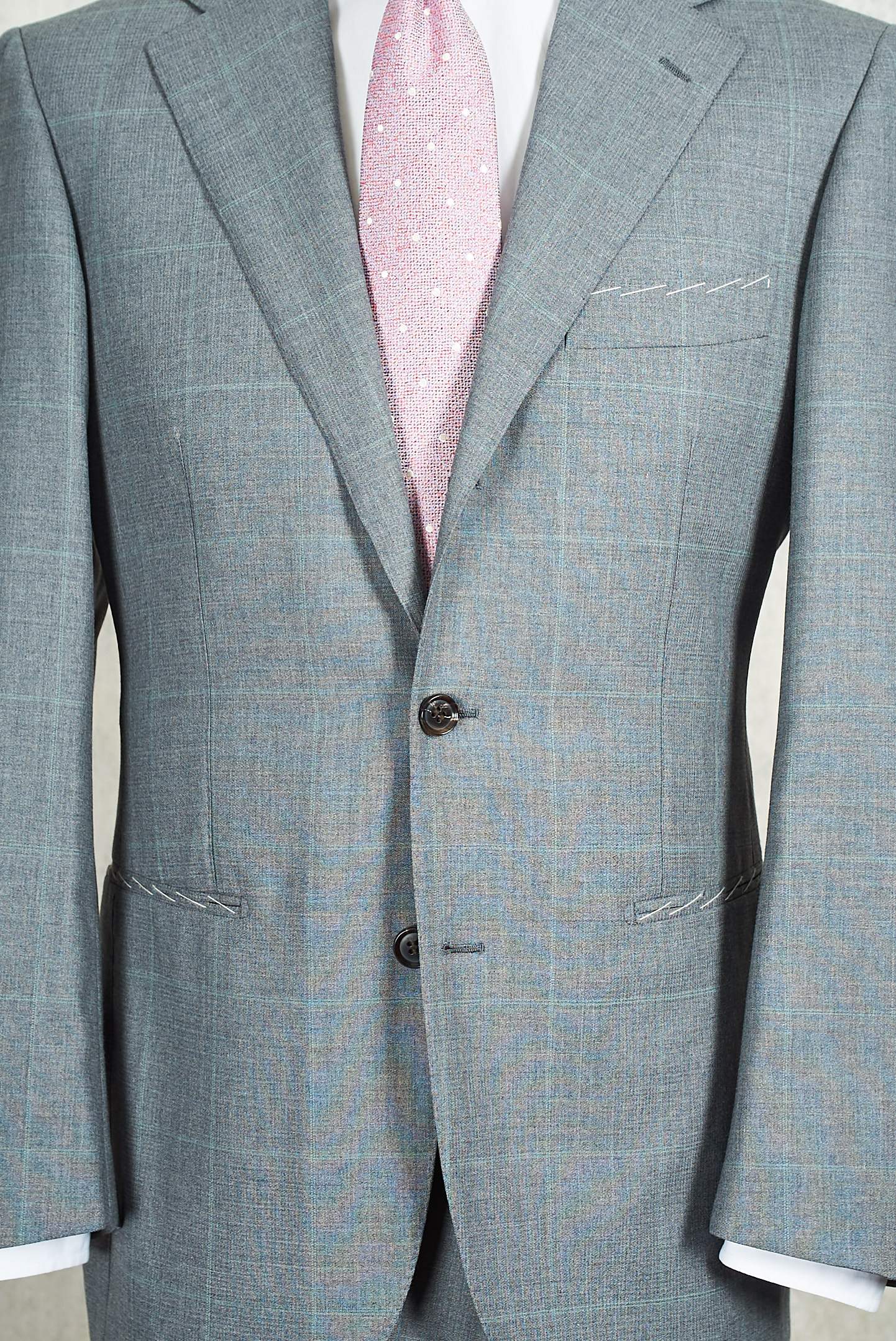 Ring Jacket AMJ01 Grey Windowpane Wool Suit