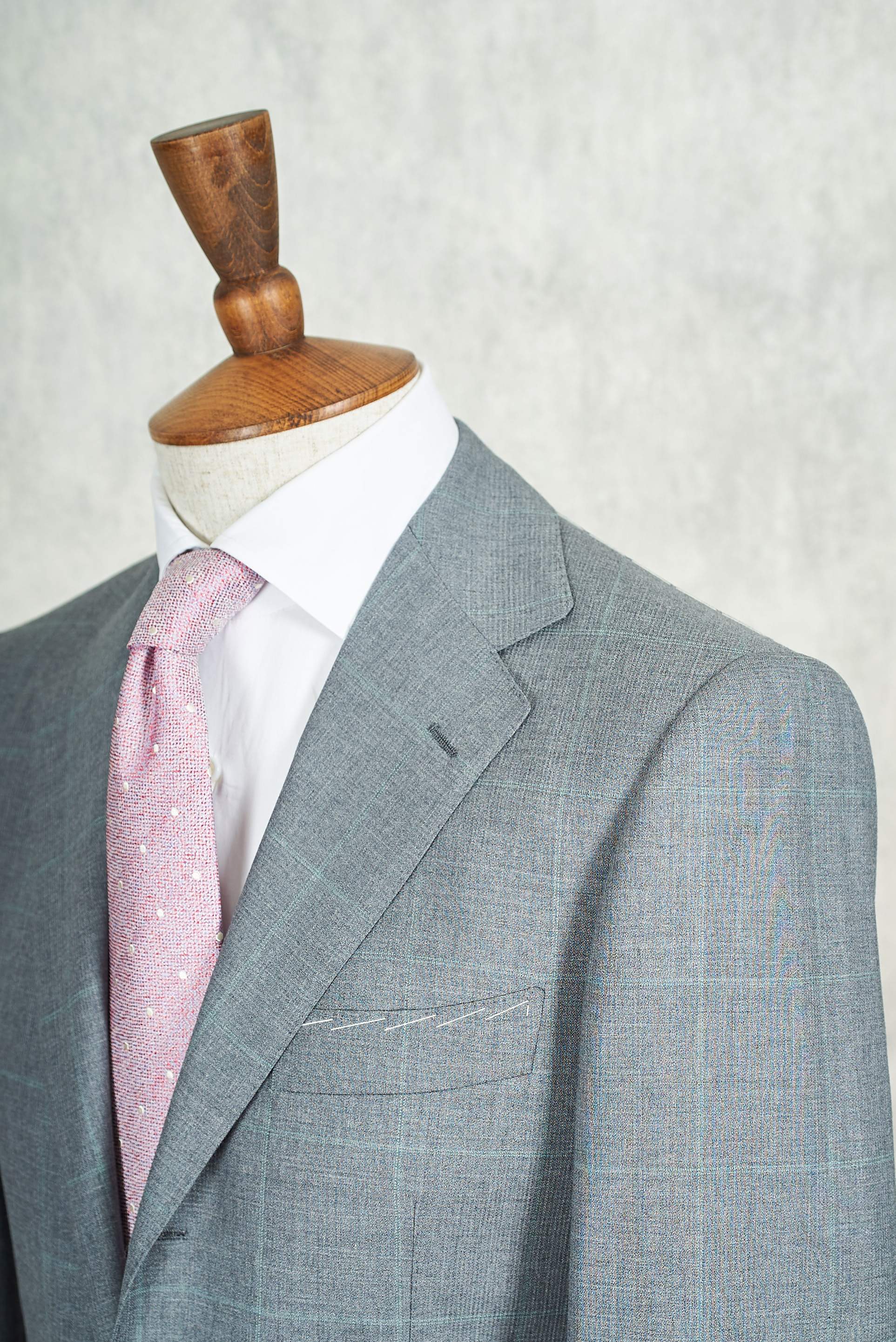 Ring Jacket AMJ01 Grey Windowpane Wool Suit