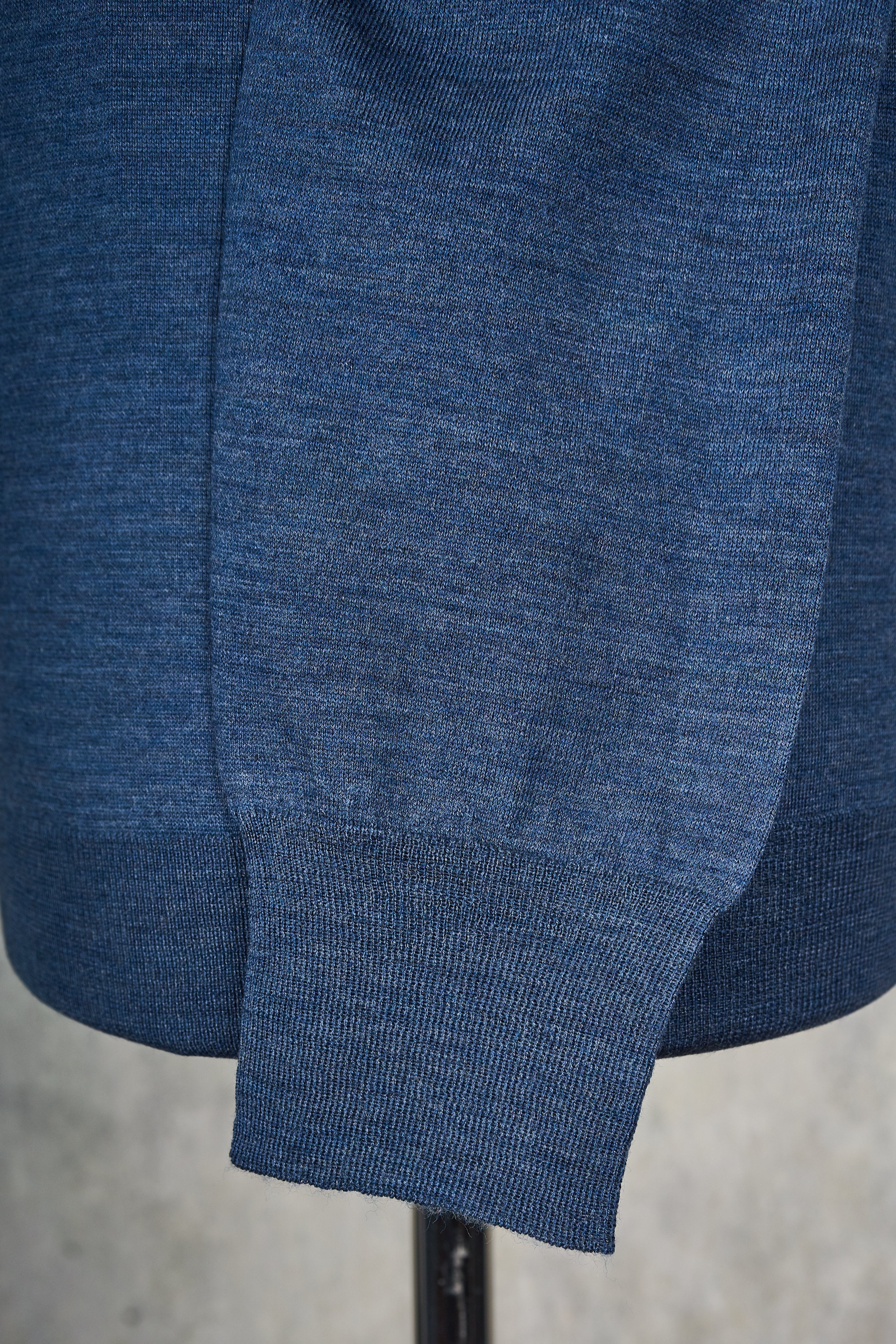 Ascot Chang Blue Extra-Fine Merino Wool Polo
