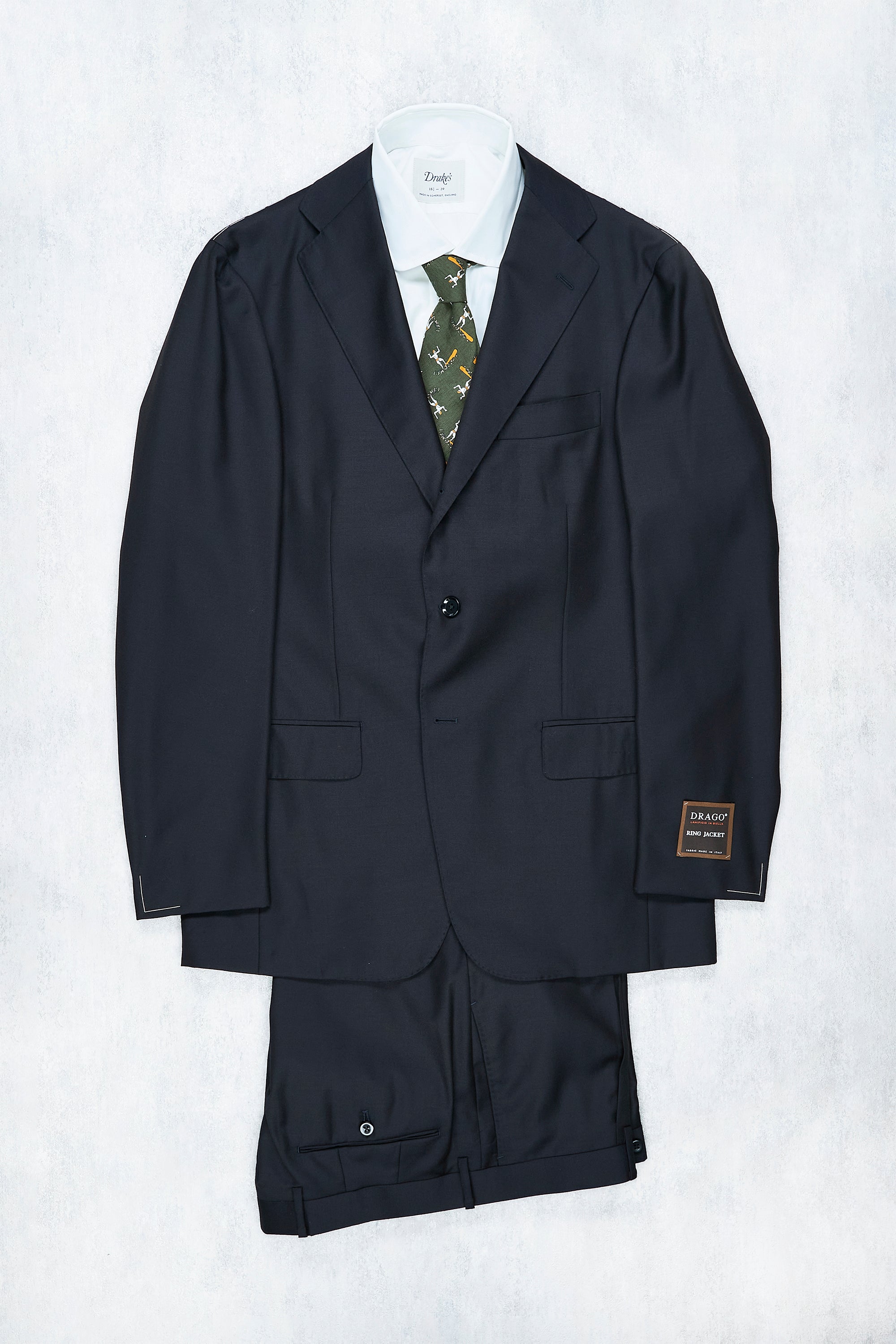 Ring Jacket 184 Dark Navy Twill Wool Suit