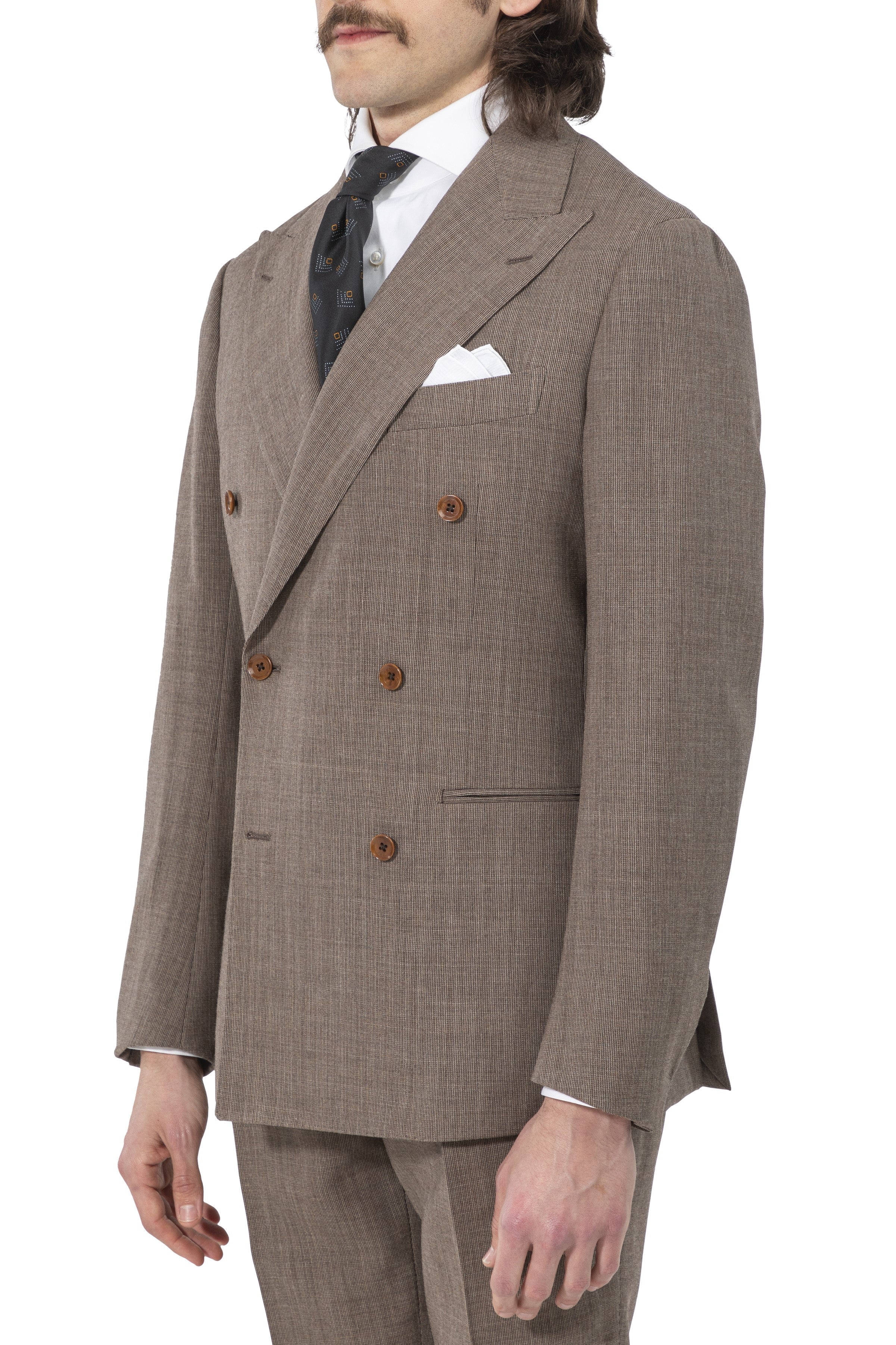 The Armoury by Ring Jacket Model 6B Beige-brown Fox Air Wool Suit