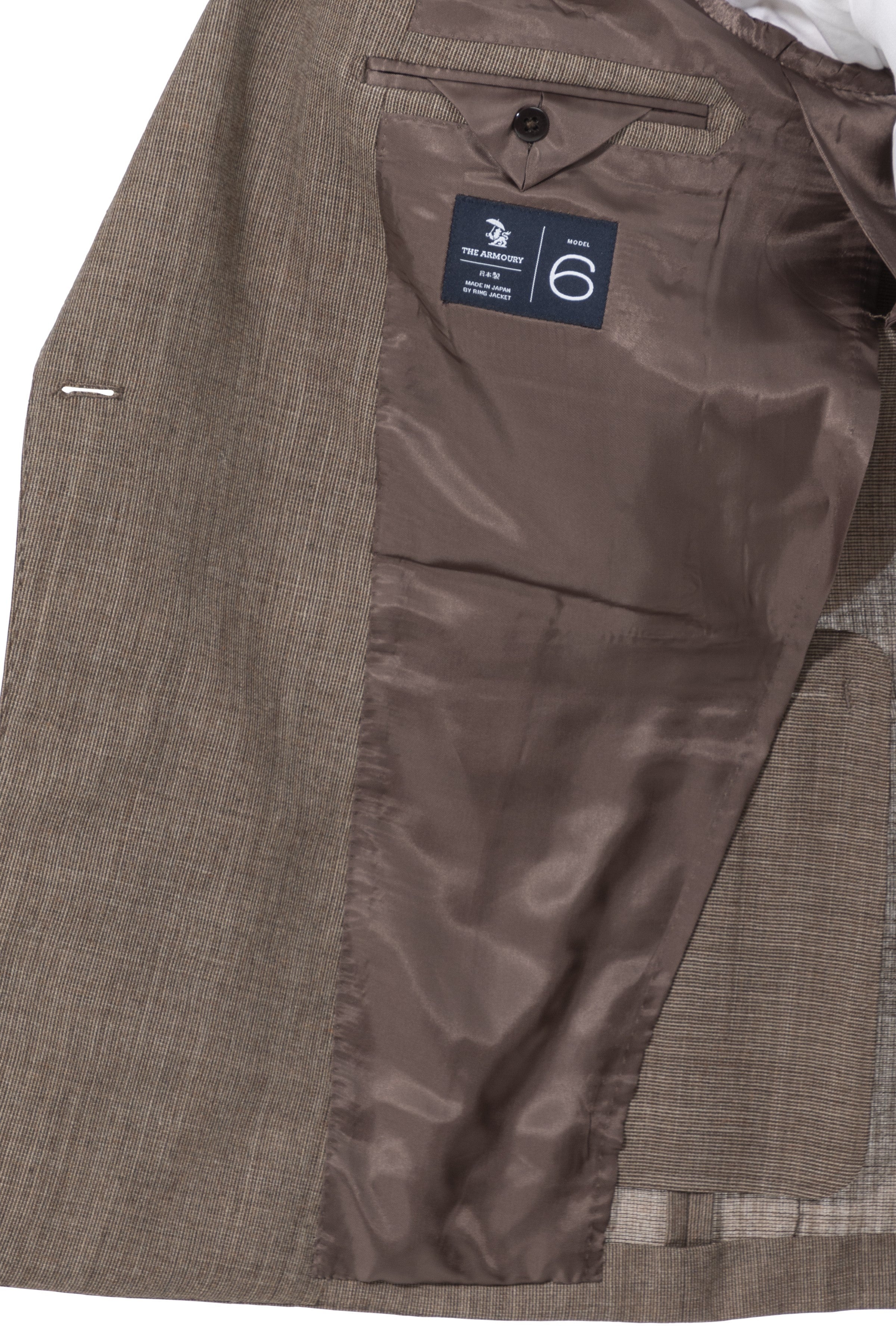 The Armoury by Ring Jacket Model 6B Beige-brown Fox Air Wool Suit
