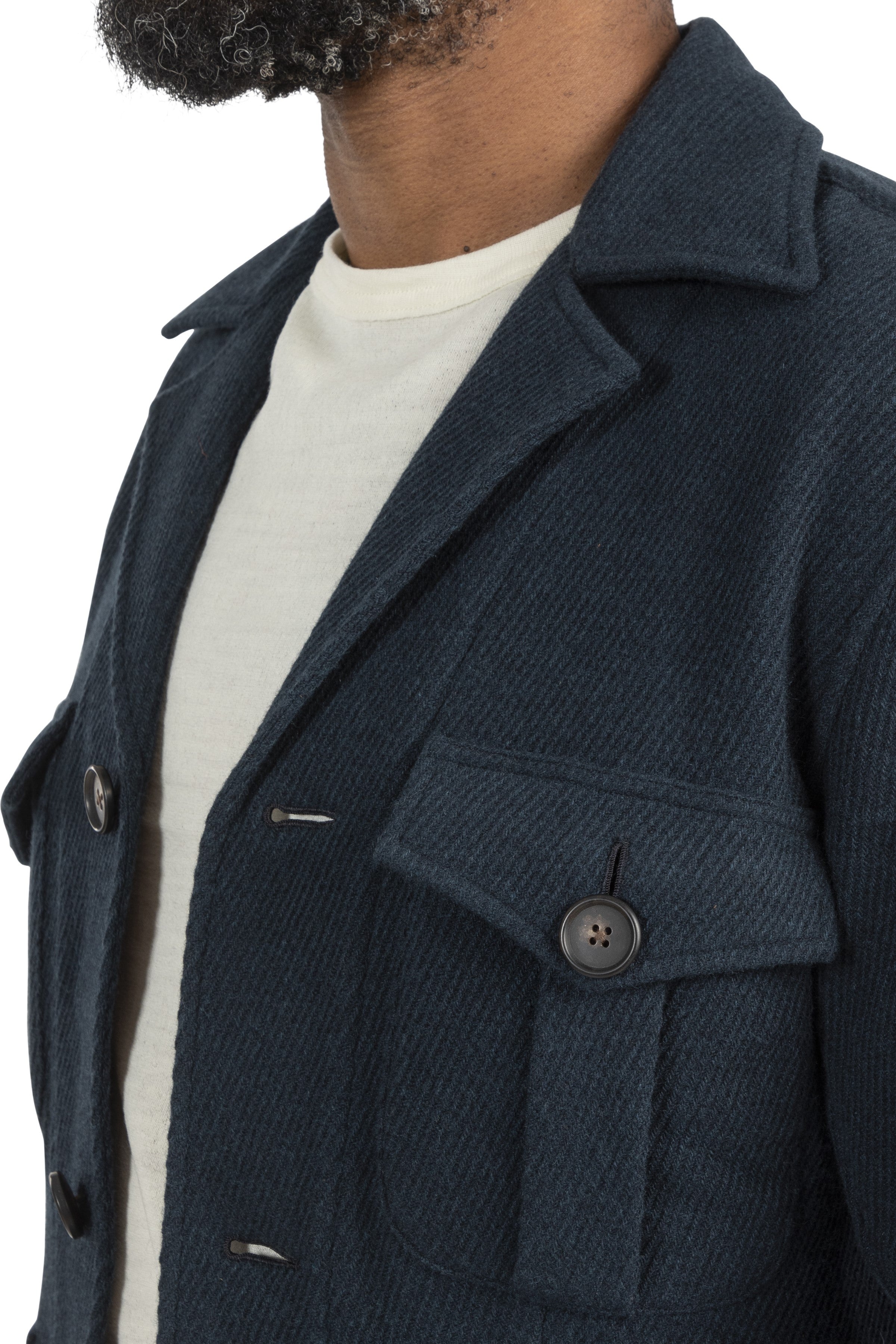 The Armoury 11-SF005 Blue Wool Cashmere Safari Jacket II