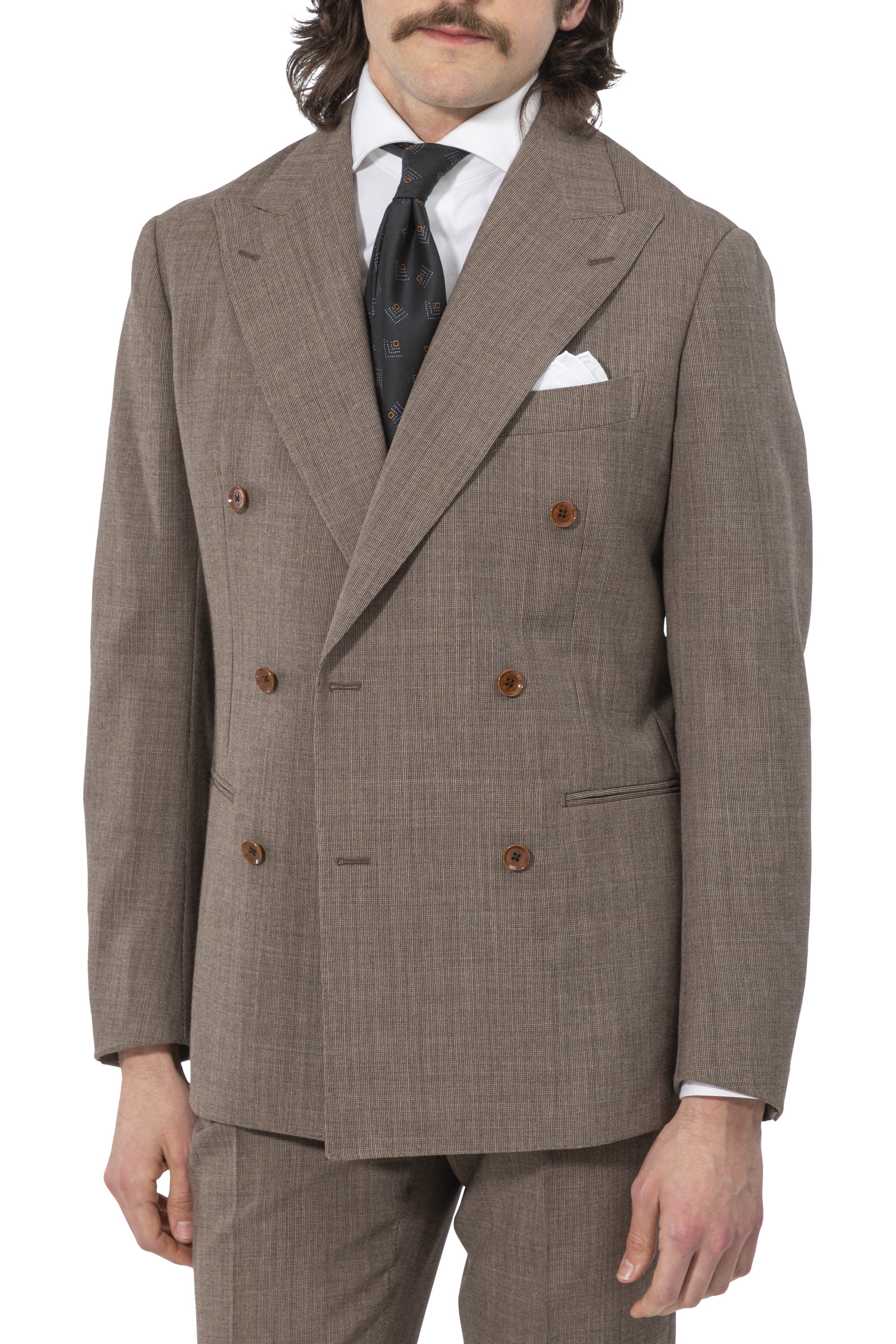 The Armoury by Ring Jacket Model 6B Beige-brown Fox Air Wool Suit